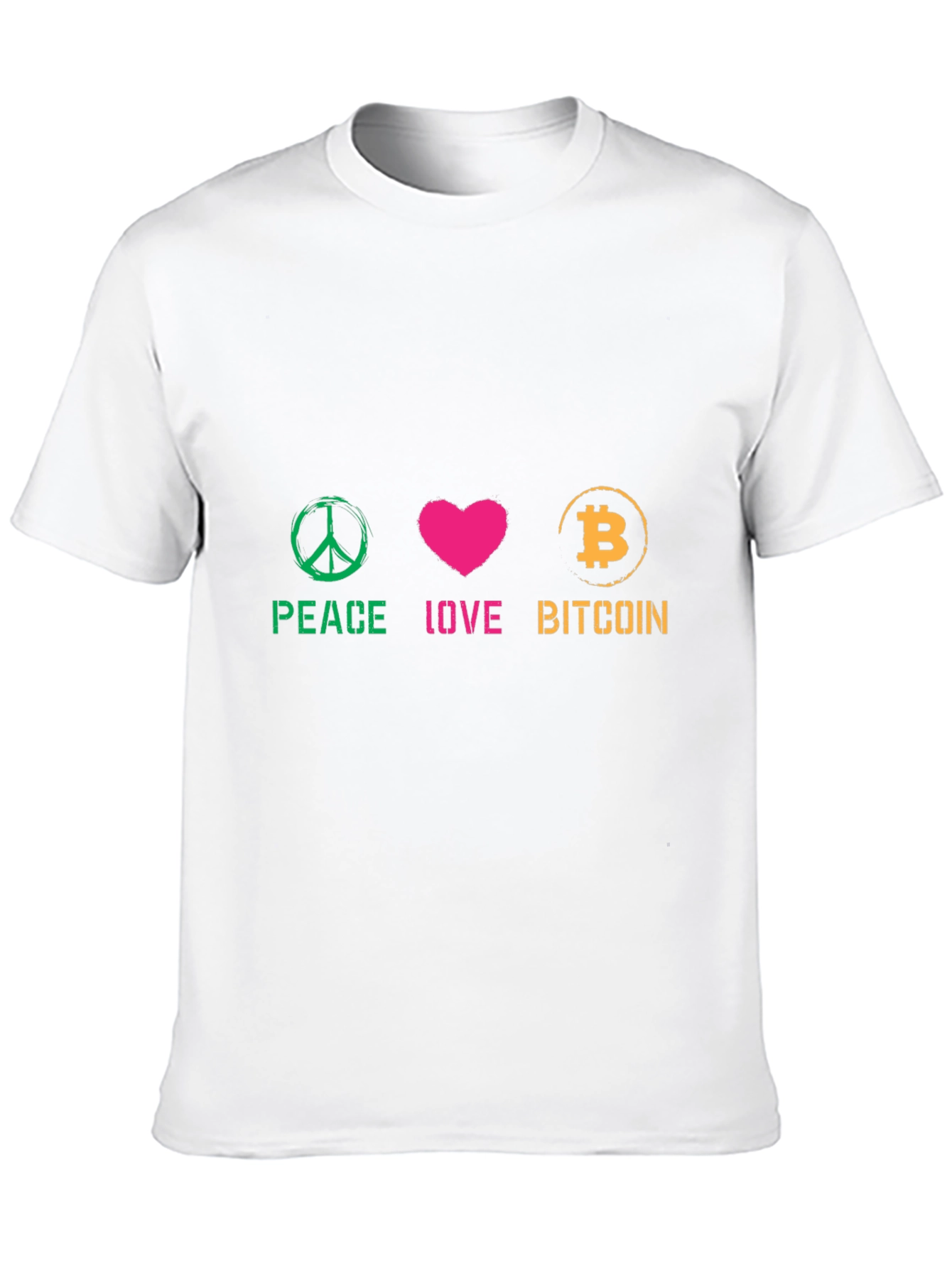 Peace Love Bitcoin Graphic Tee - Crypto Fan T-Shirt