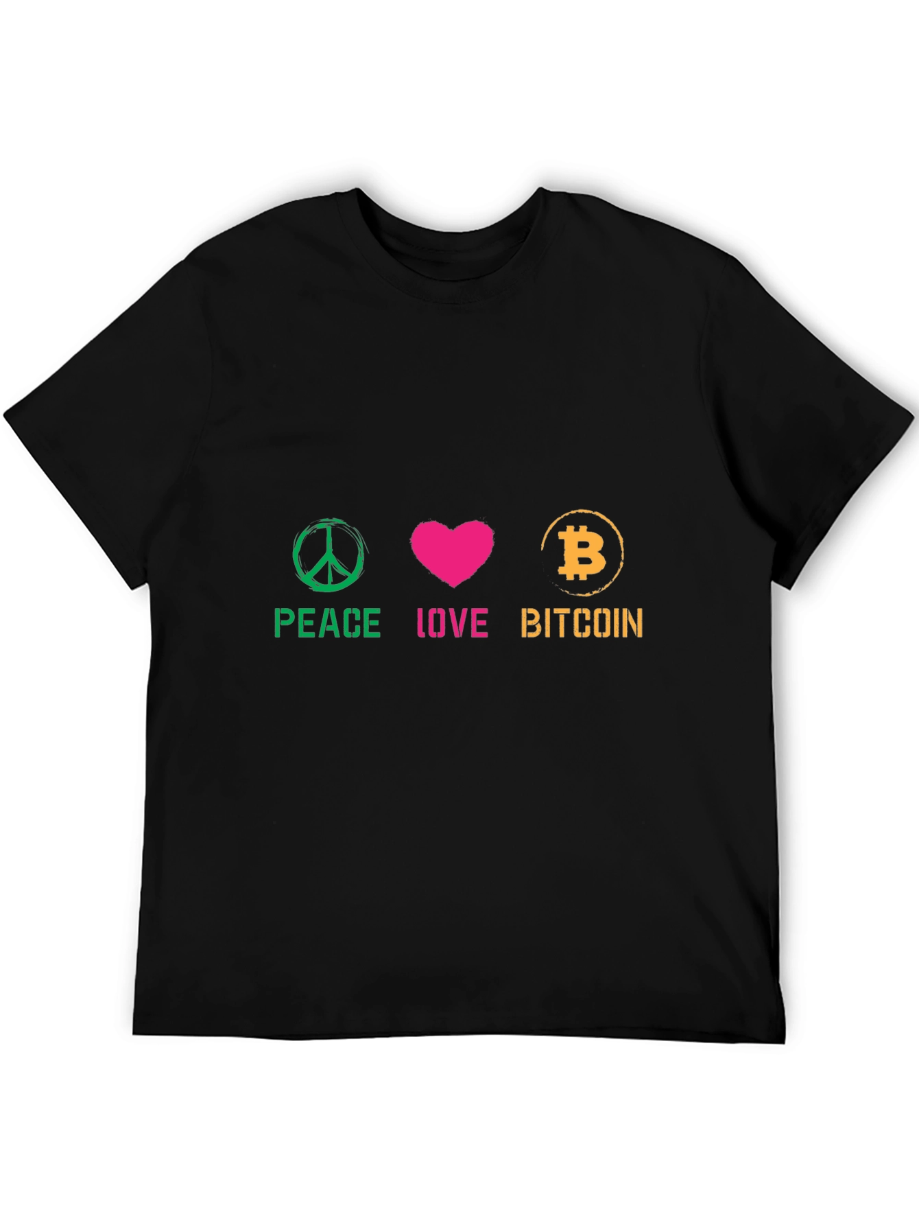 Peace Love Bitcoin Graphic Tee - Crypto Fan T-Shirt