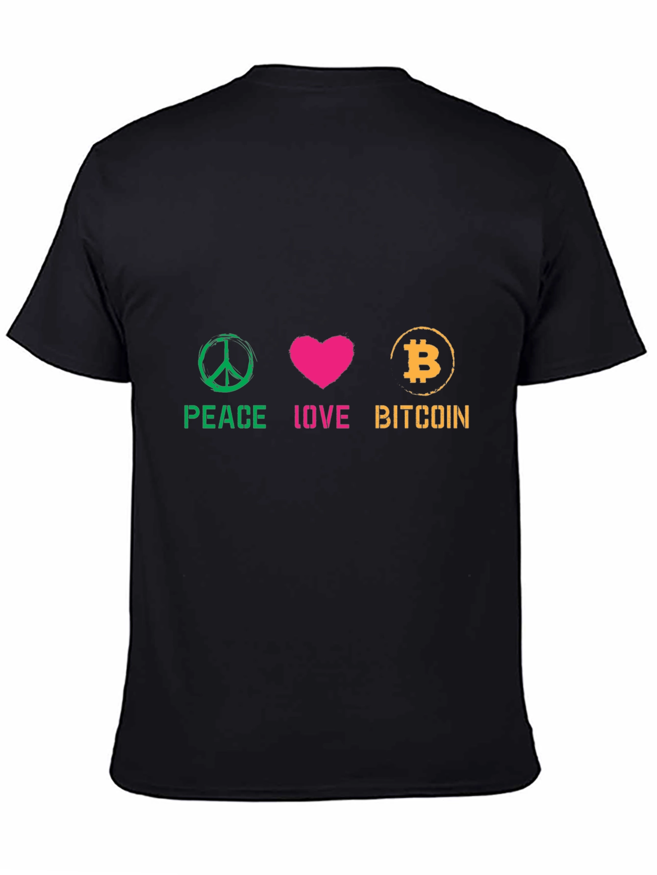 Peace Love Bitcoin Graphic Tee - Crypto Fan T-Shirt