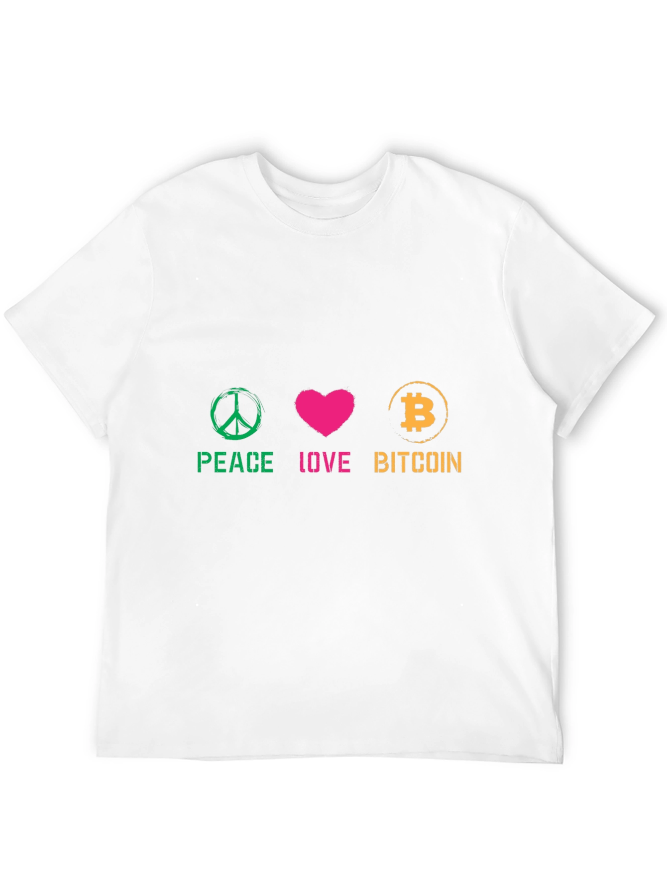 Peace Love Bitcoin Graphic Tee - Crypto Fan T-Shirt
