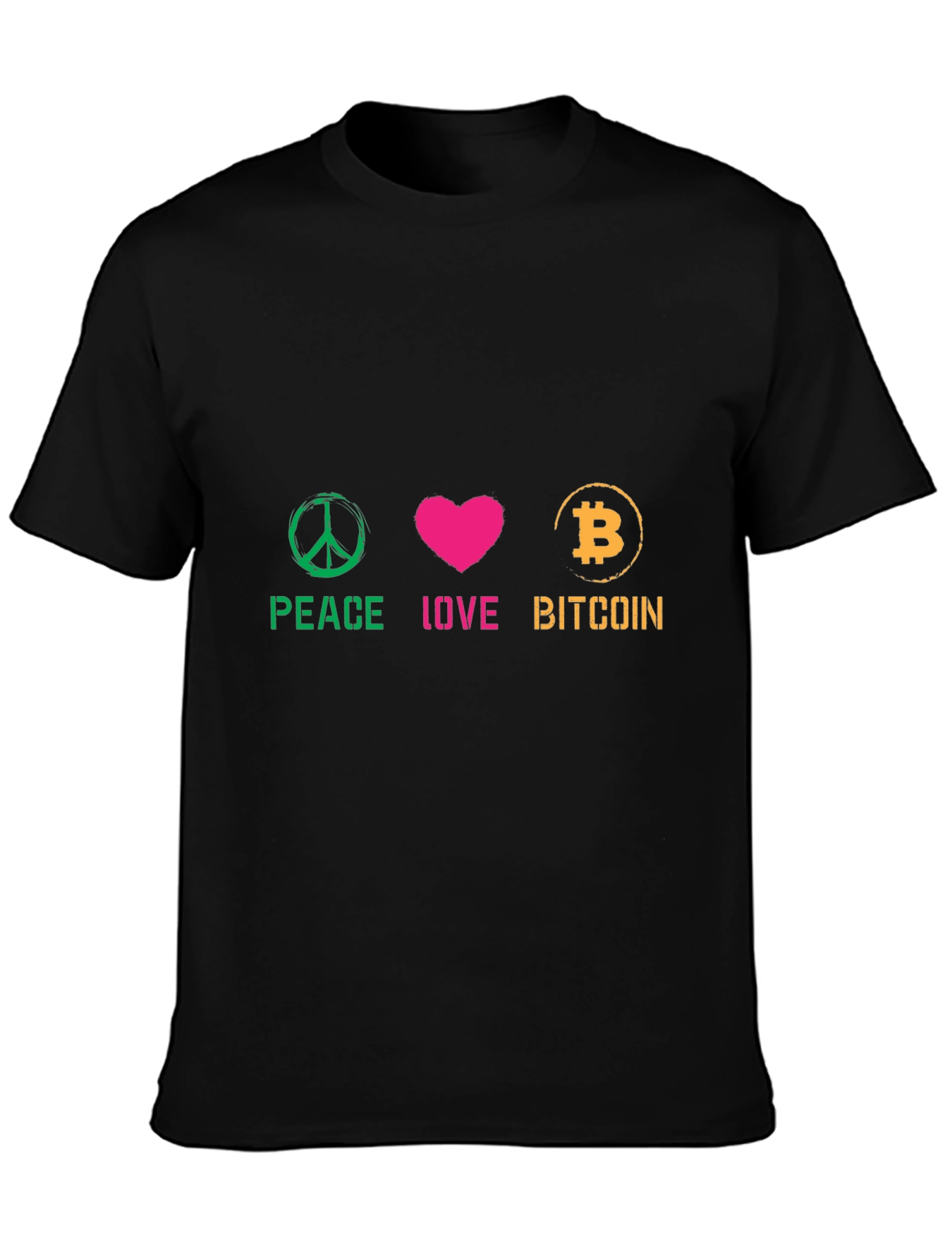 Peace Love Bitcoin Graphic Tee - Crypto Fan T-Shirt