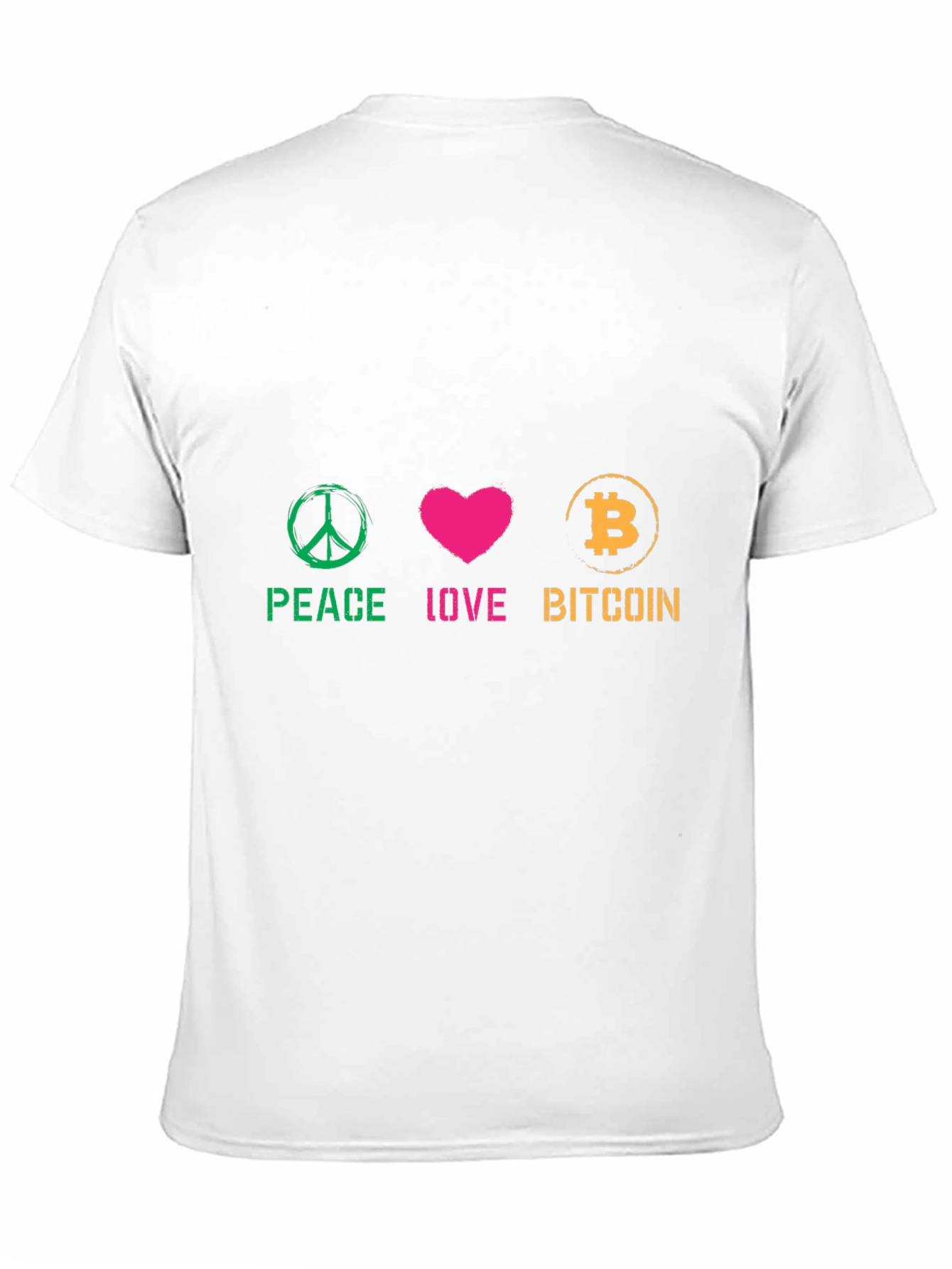 Peace Love Bitcoin Graphic Tee - Crypto Fan T-Shirt