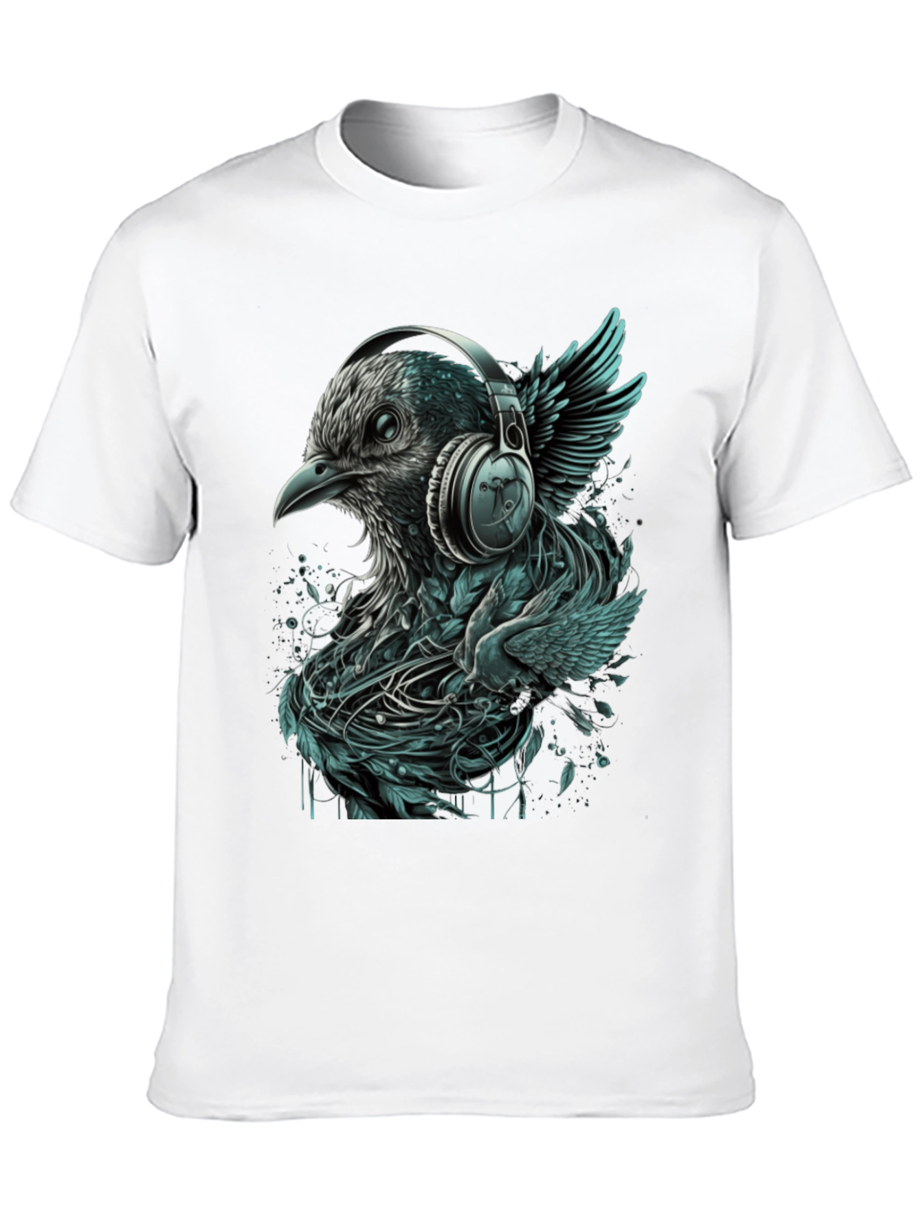 Bird with Headphones Graphic Tee