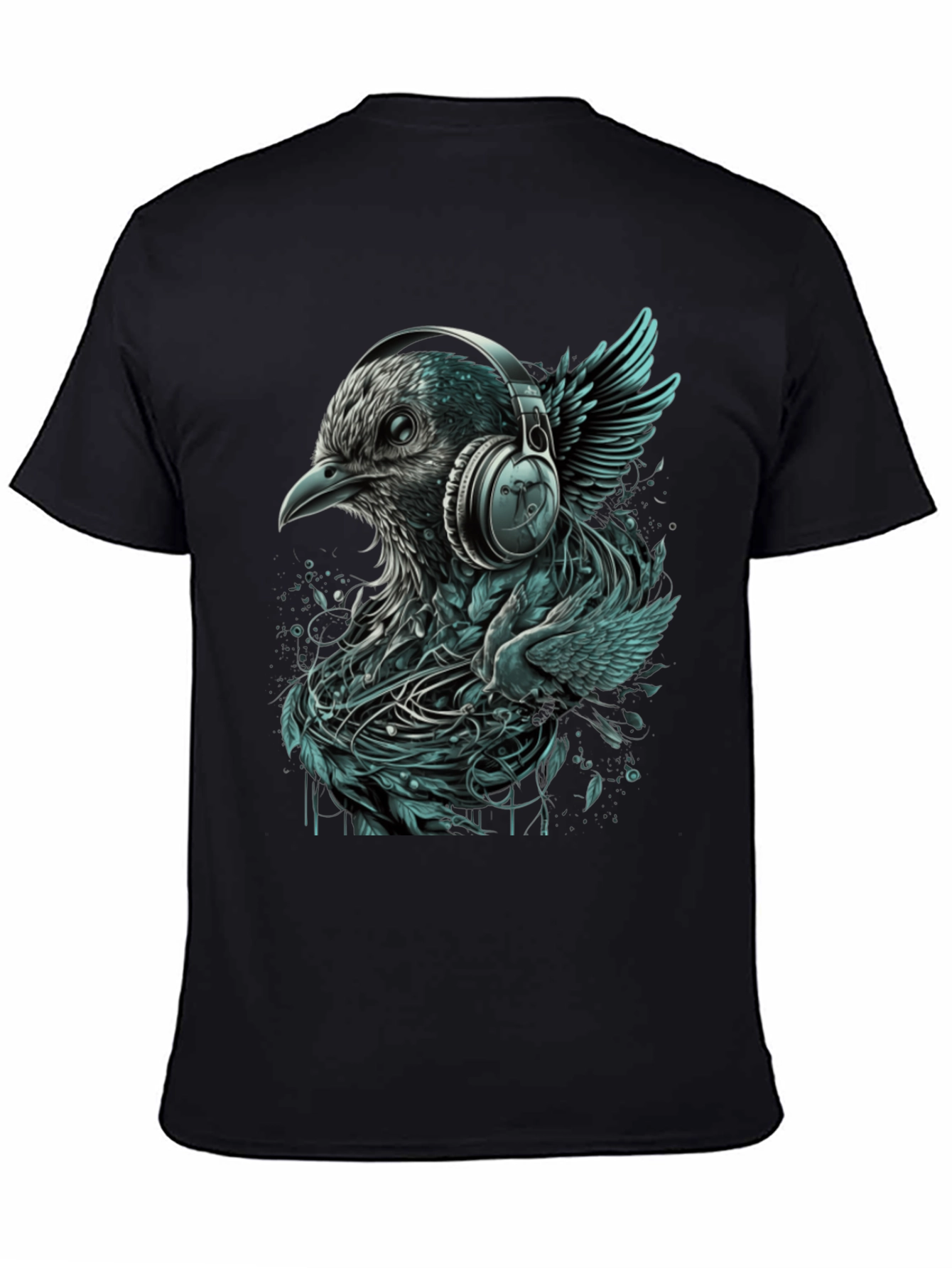 Bird with Headphones Graphic Tee