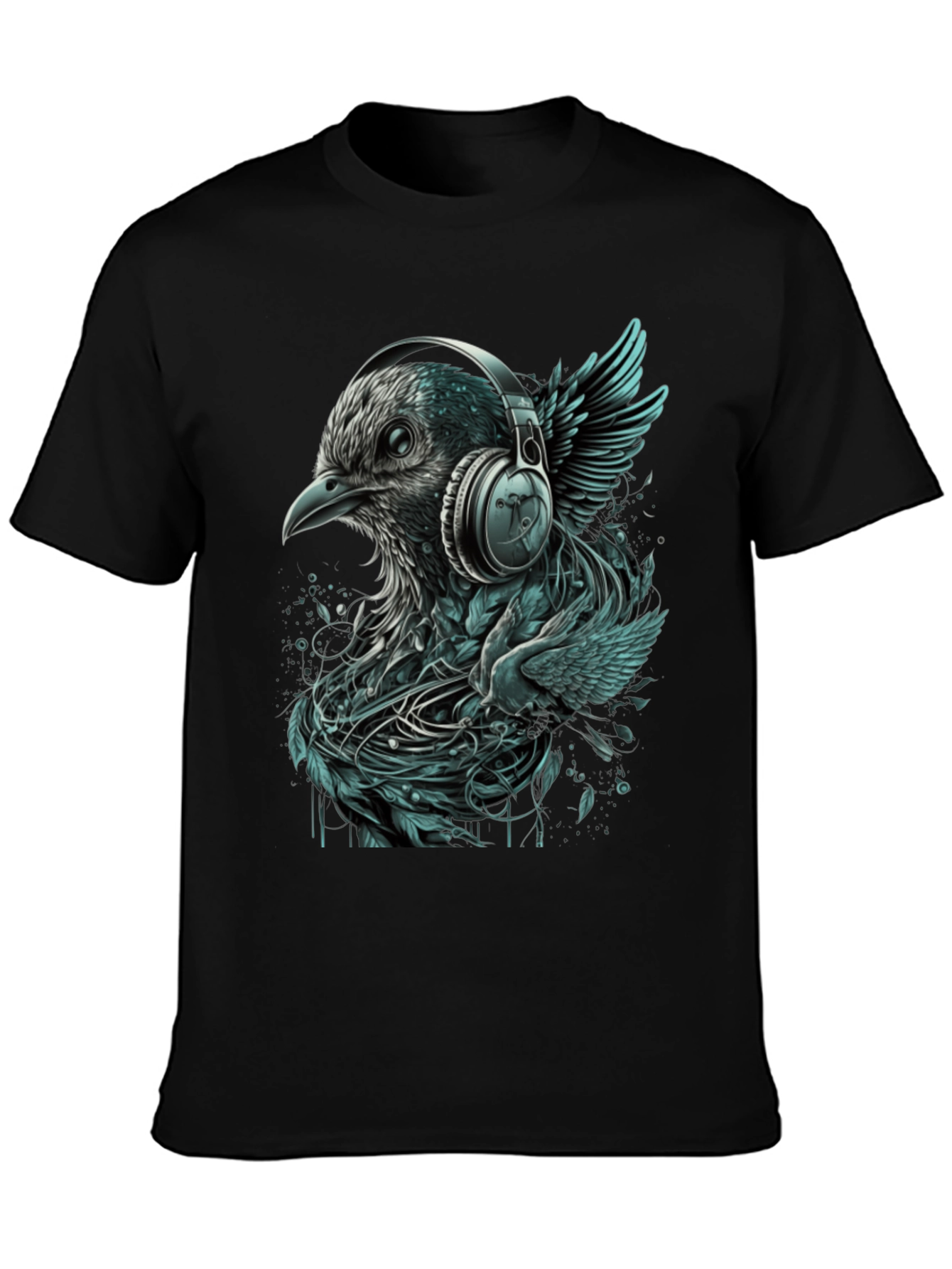 Bird with Headphones Graphic Tee