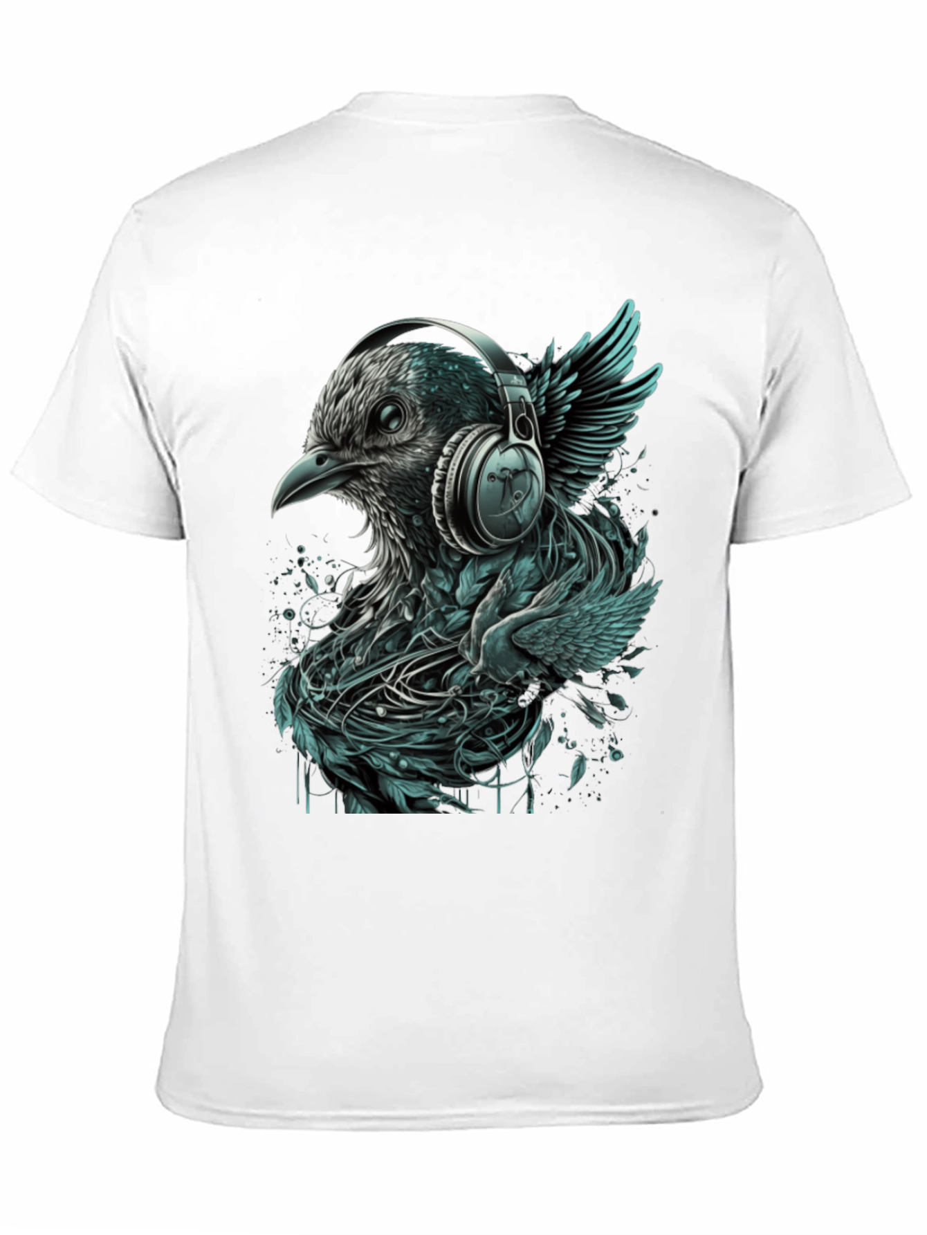Bird with Headphones Graphic Tee