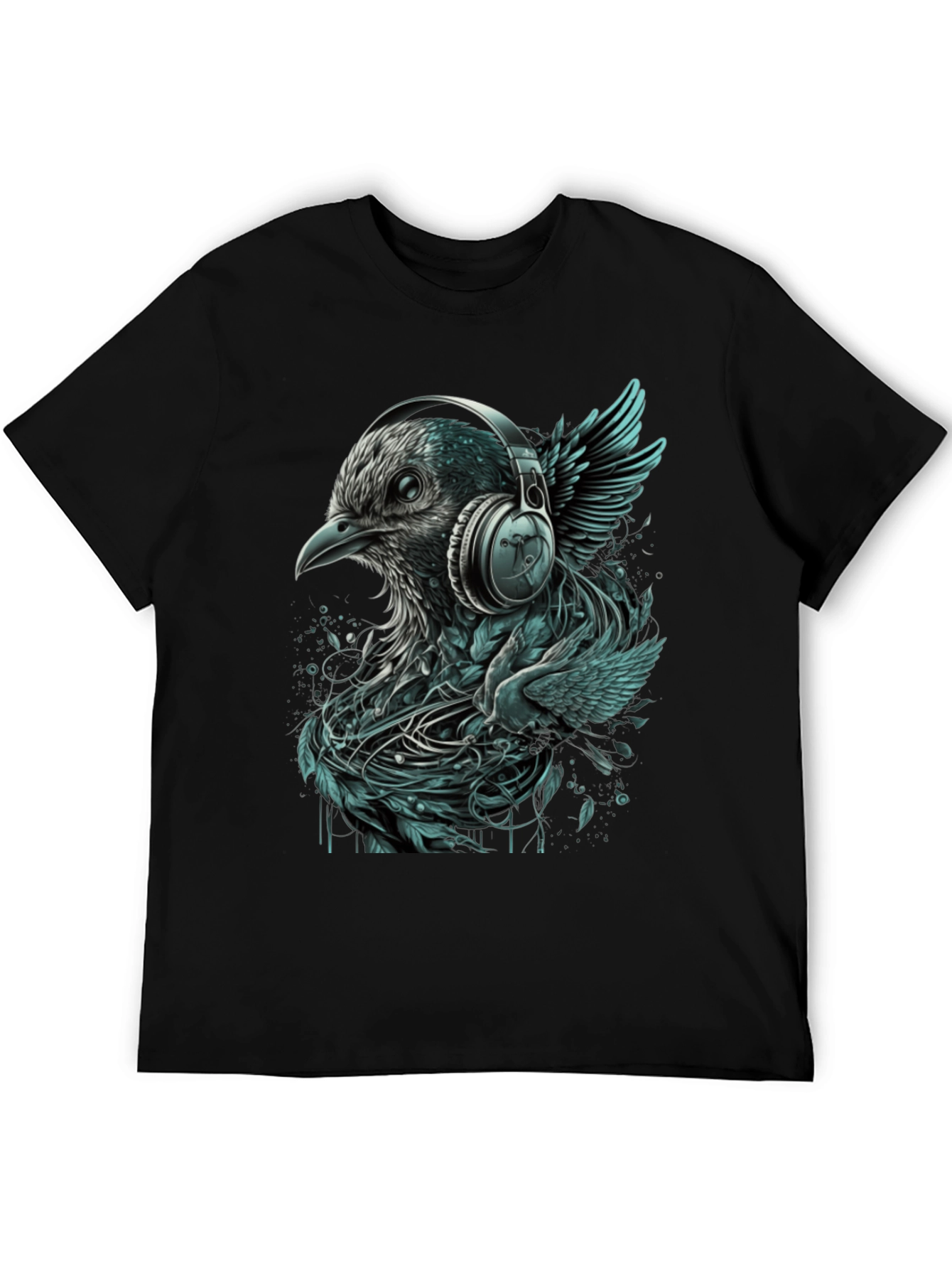 Bird with Headphones Graphic Tee