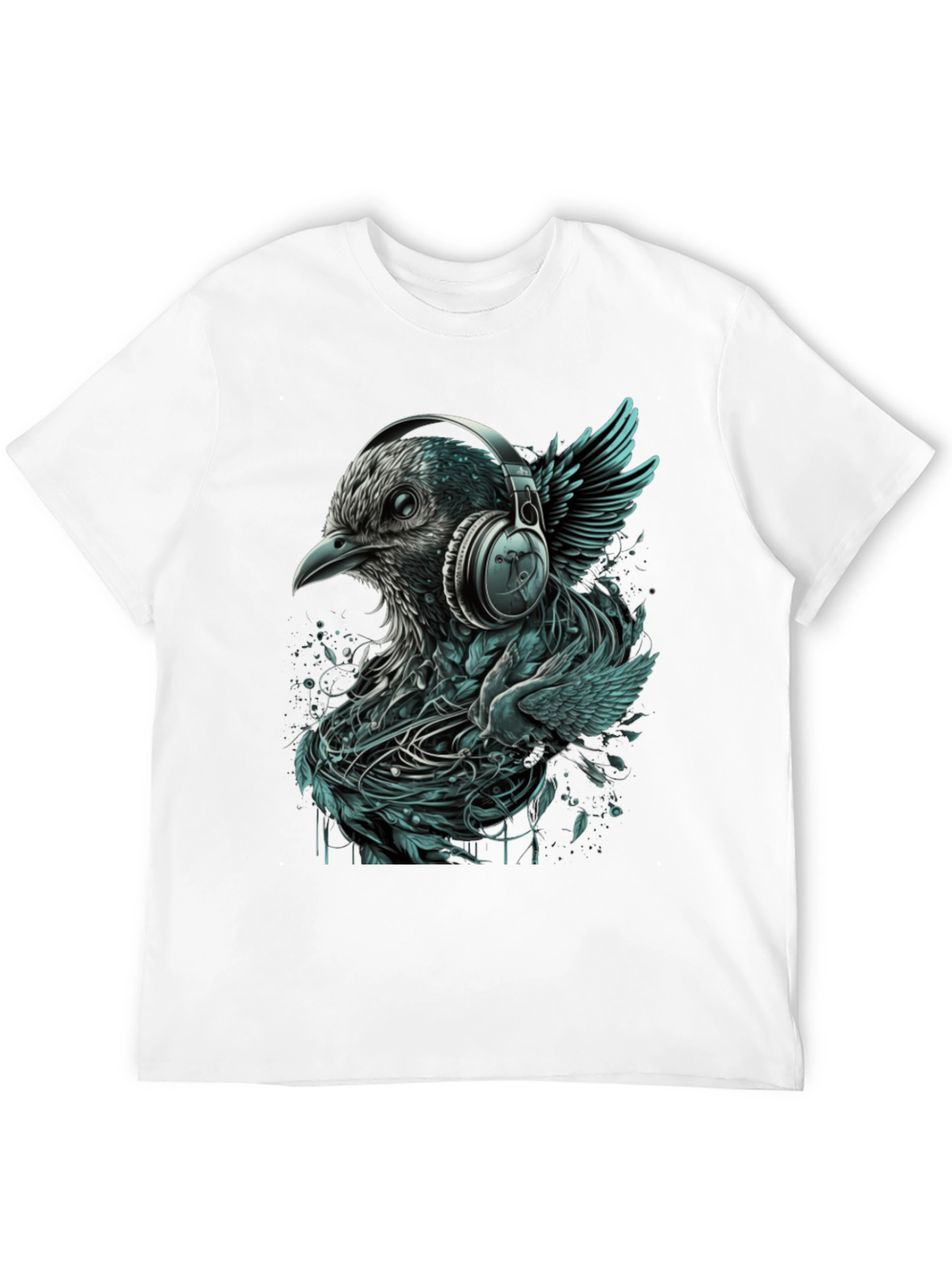 Bird with Headphones Graphic Tee