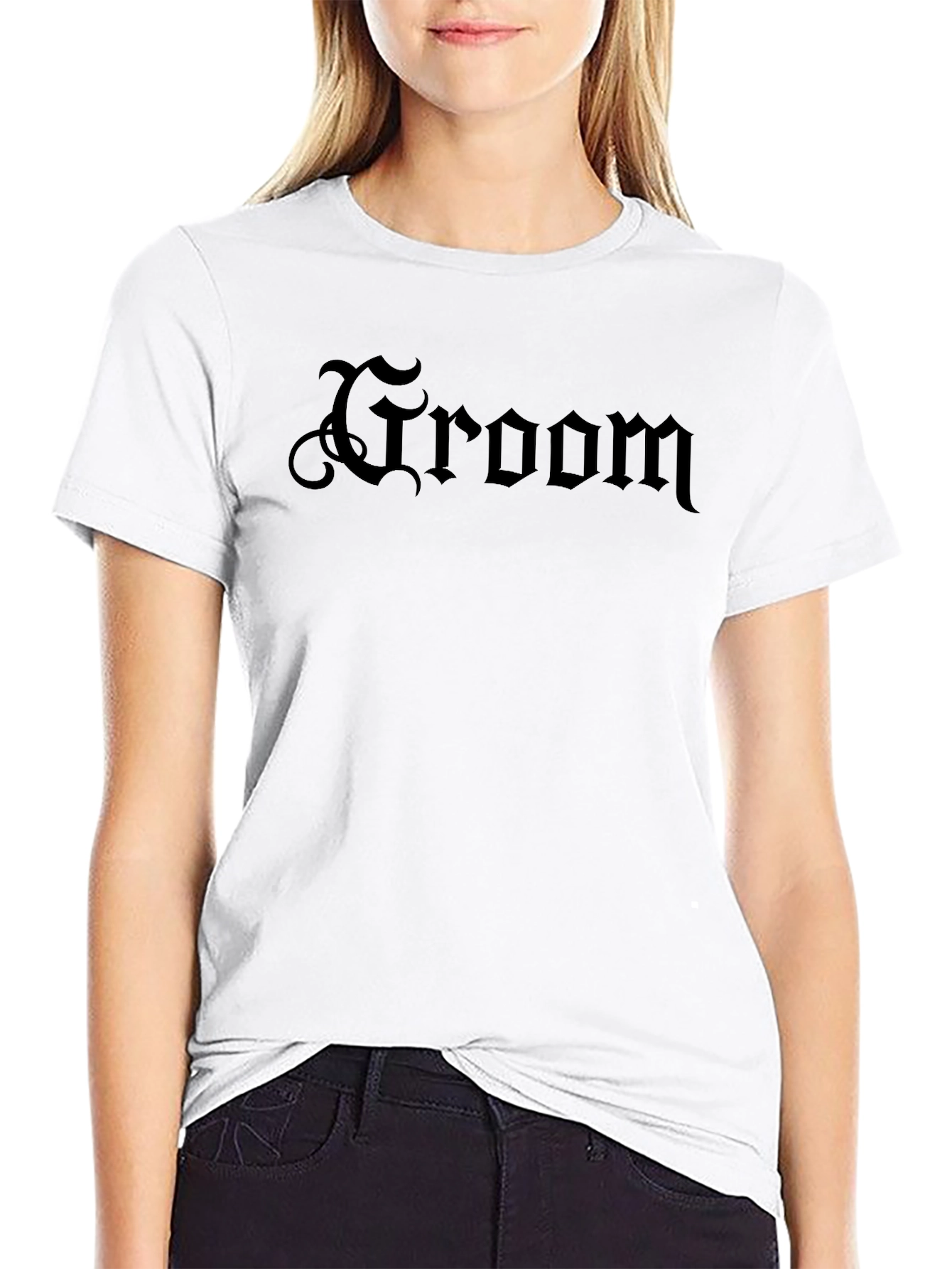 Groom Gothic Script Black T-Shirt
