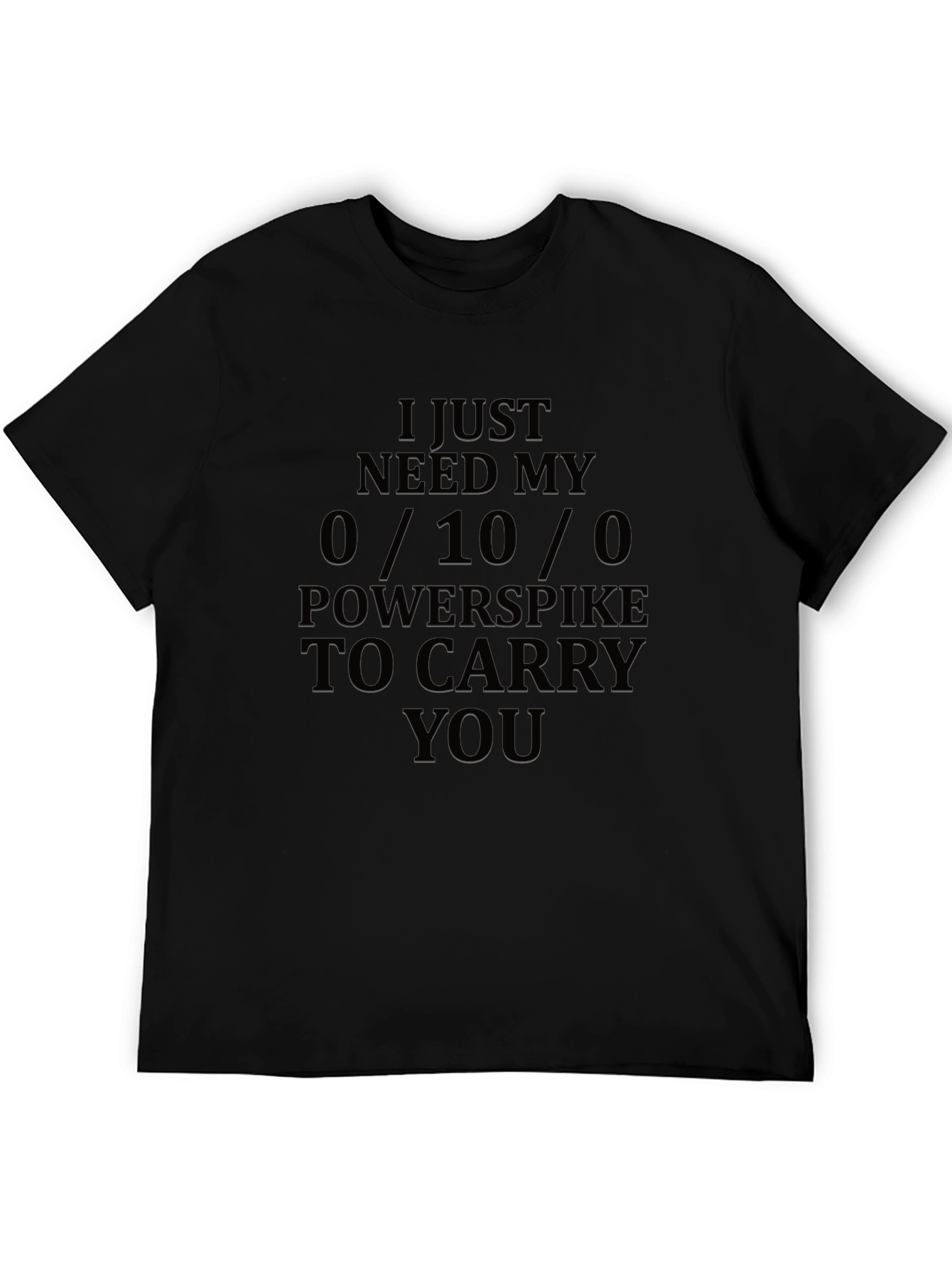 0/10/0 Powerspike Mens Black T-Shirt - Gamer Tee