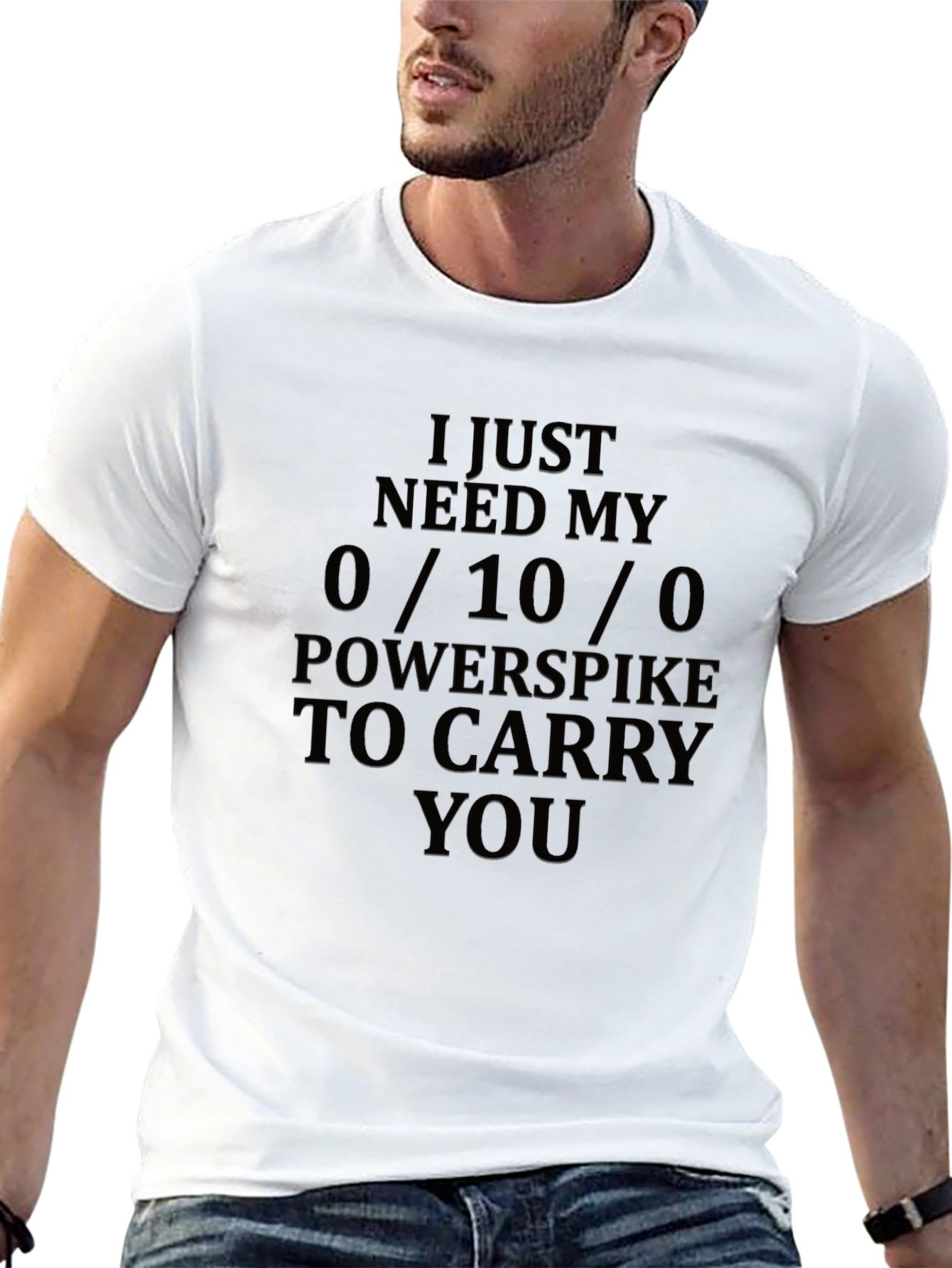 0/10/0 Powerspike Mens Black T-Shirt - Gamer Tee