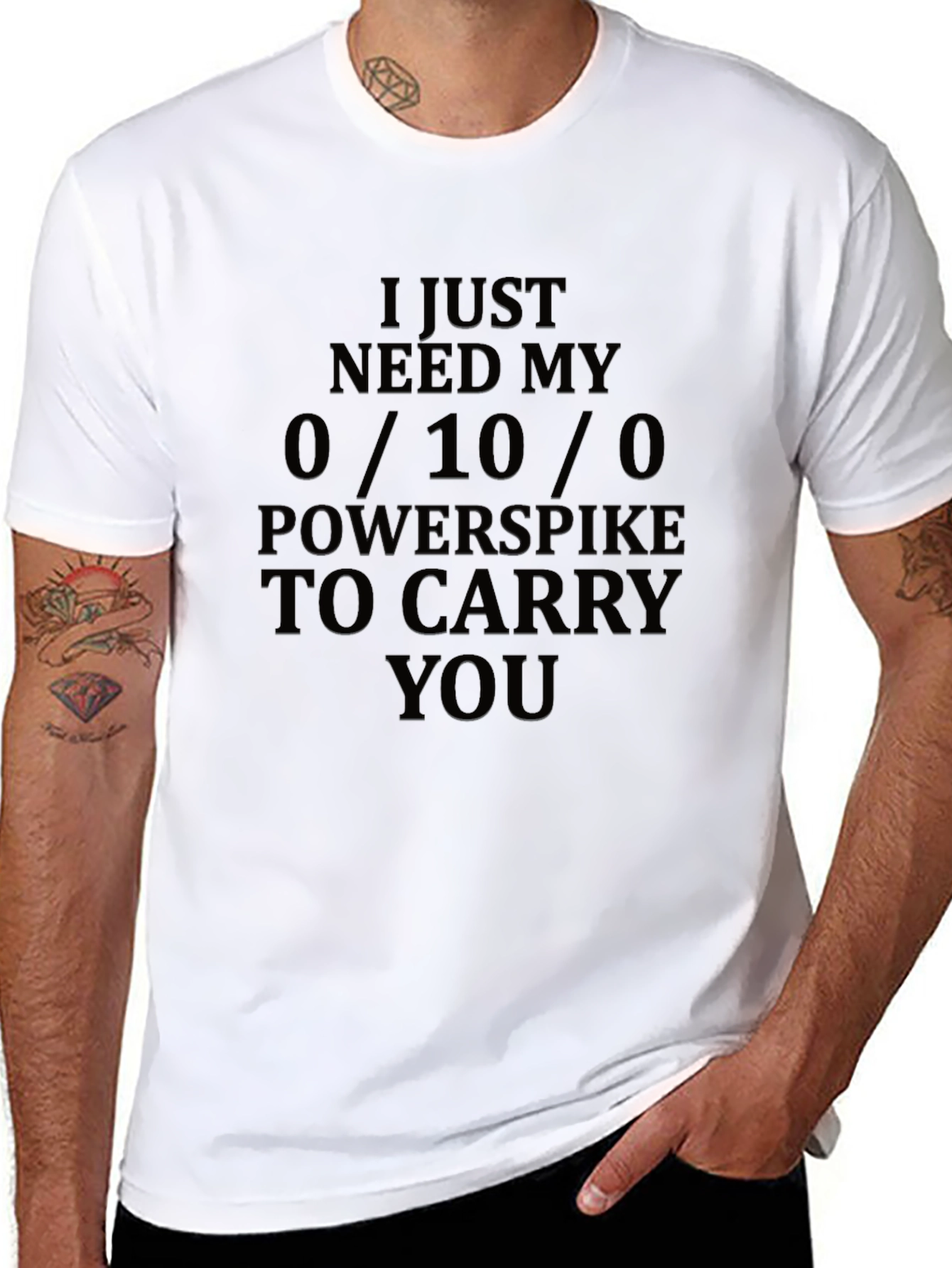 0/10/0 Powerspike Mens Black T-Shirt - Gamer Tee