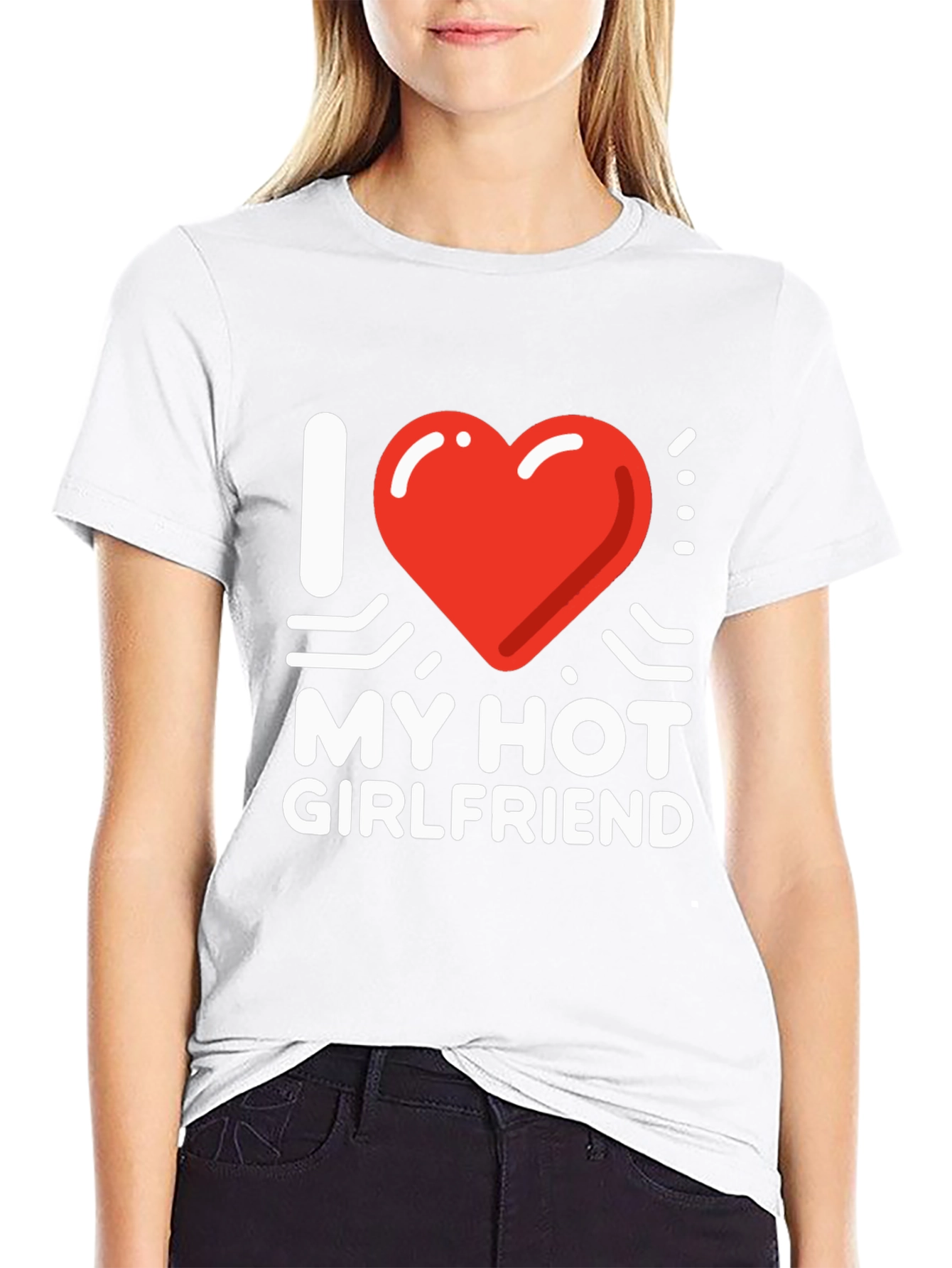 I Heart My Hot Girlfriend Graphic Tee - Black