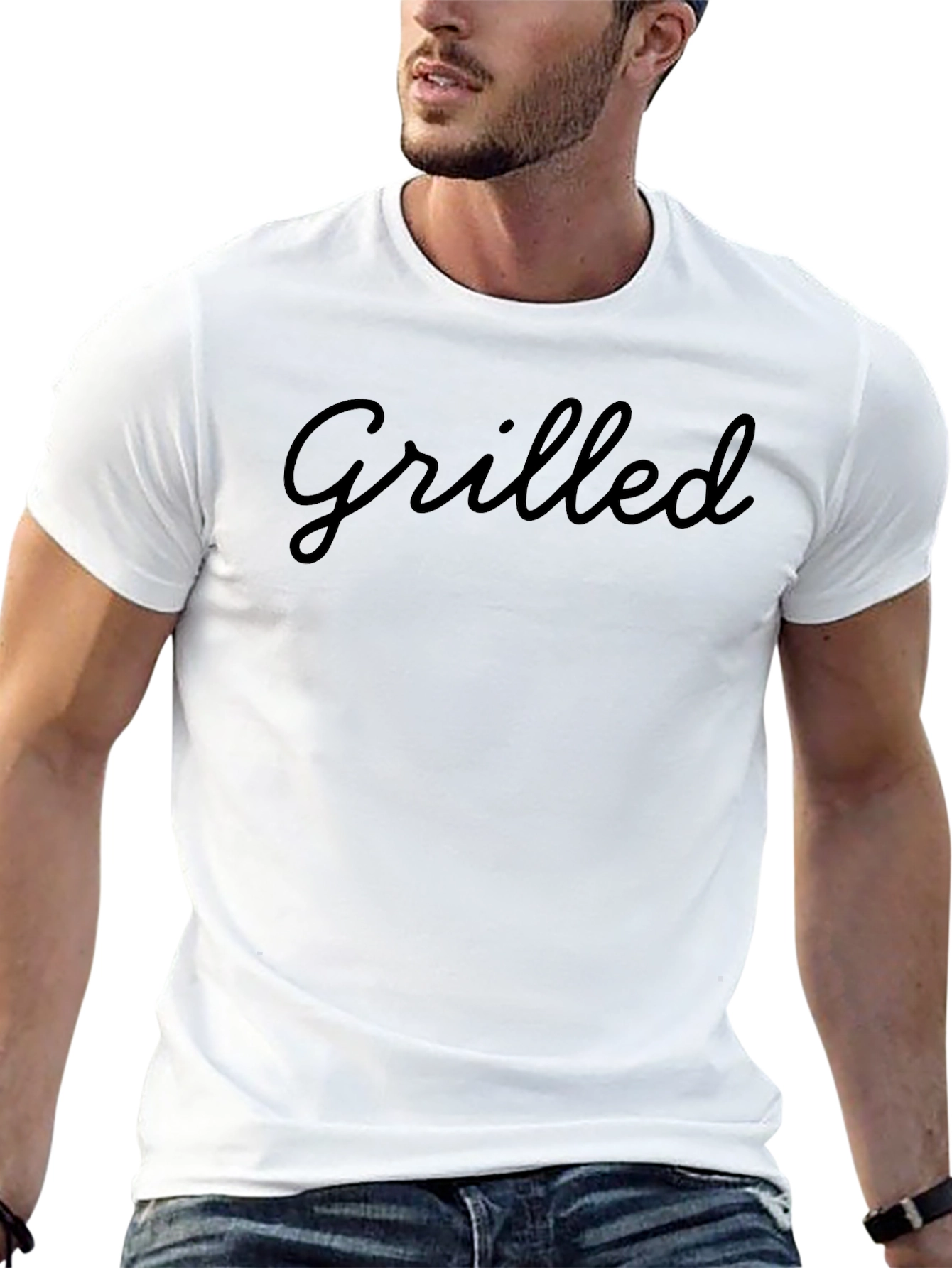 Grilled T-Shirt - Black Casual Tee