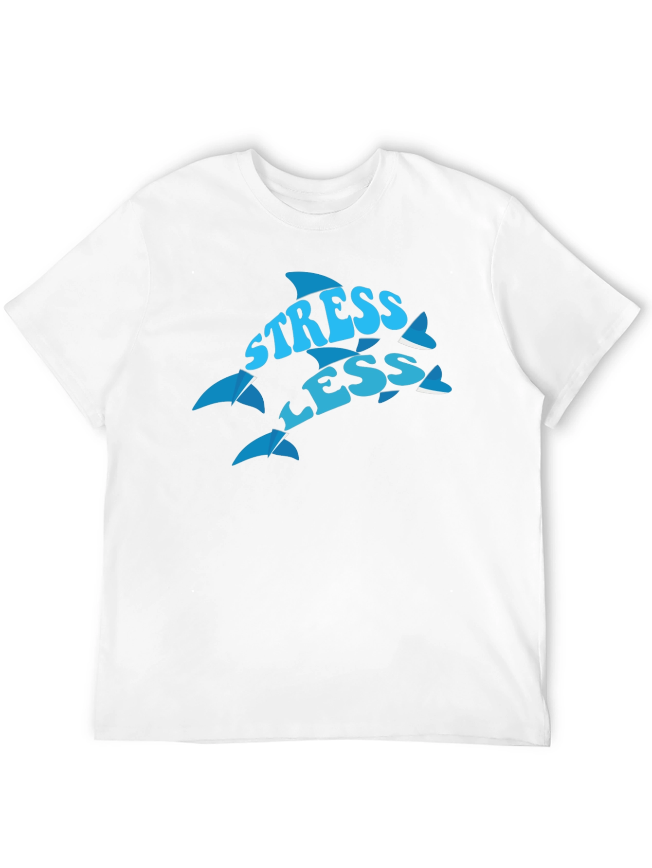 Stress Less Dolphin Graphic Tee - Black Unisex T-Shirt