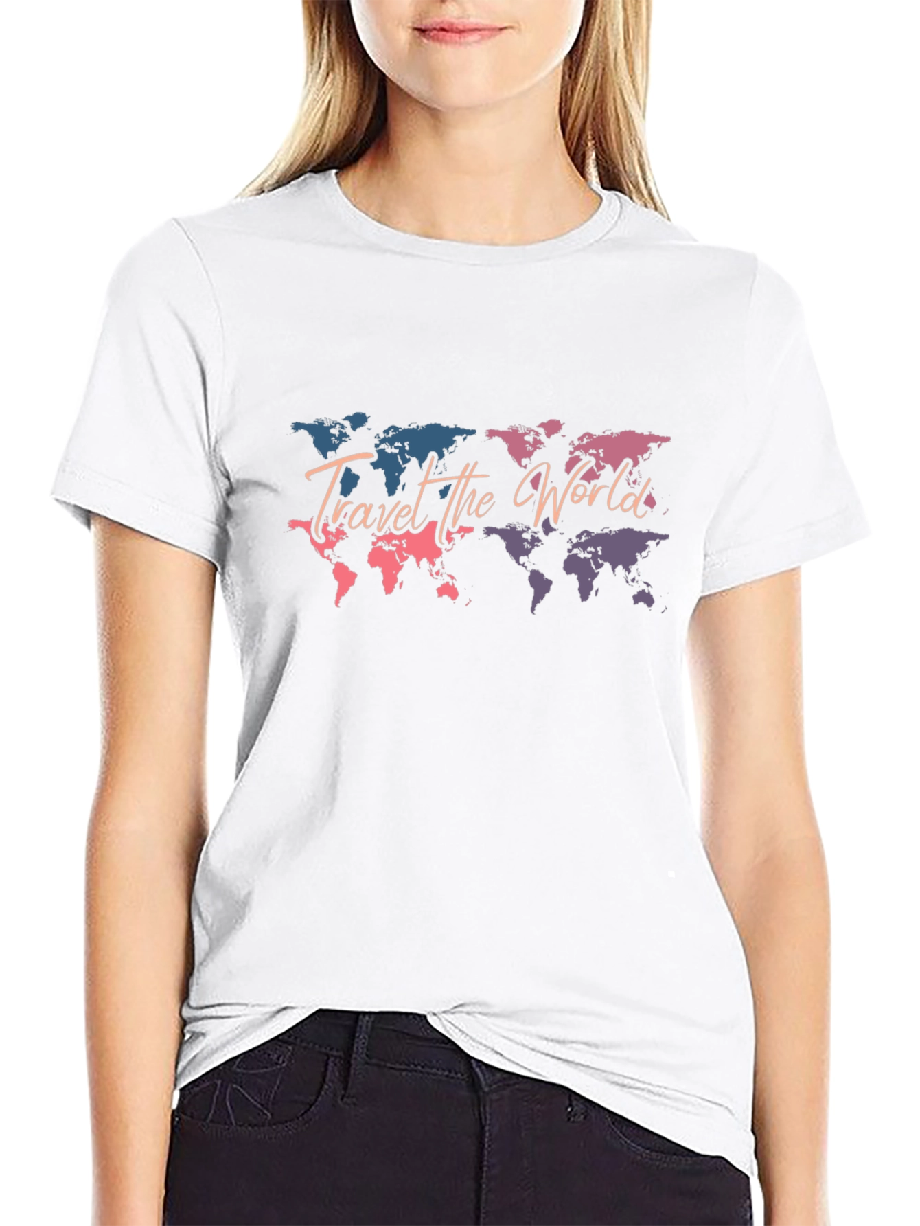Travel the World Graphic Tee - Black