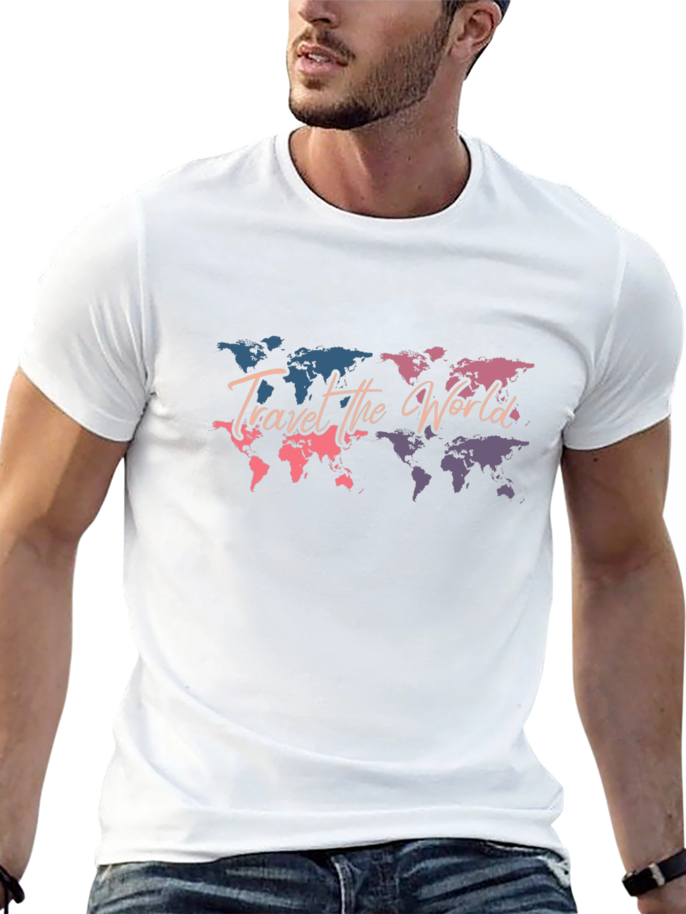 Travel the World Graphic Tee - Black