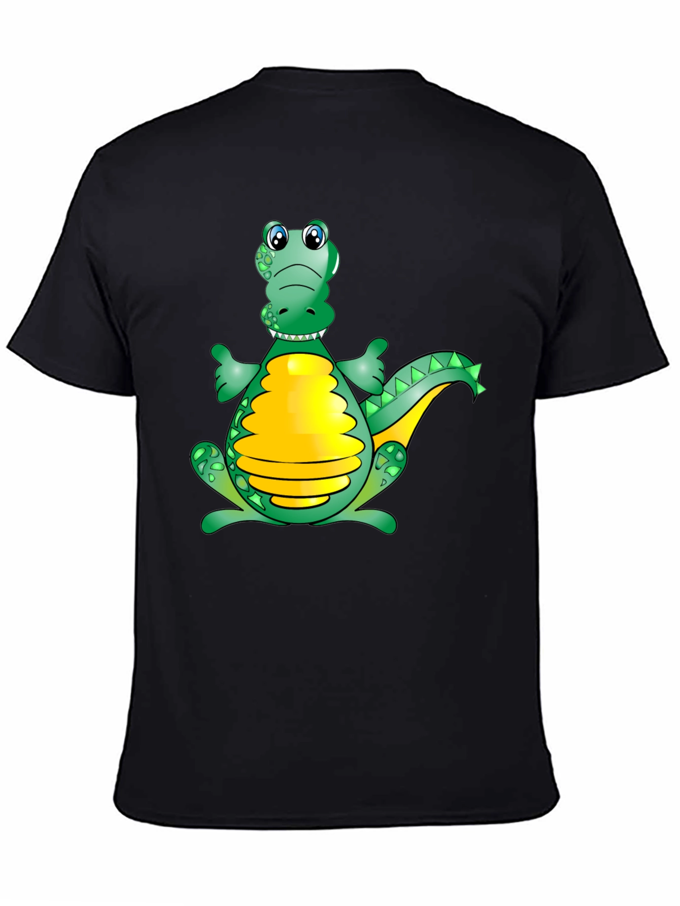 Cartoon Alligator Graphic Tee - Fun Black T-Shirt