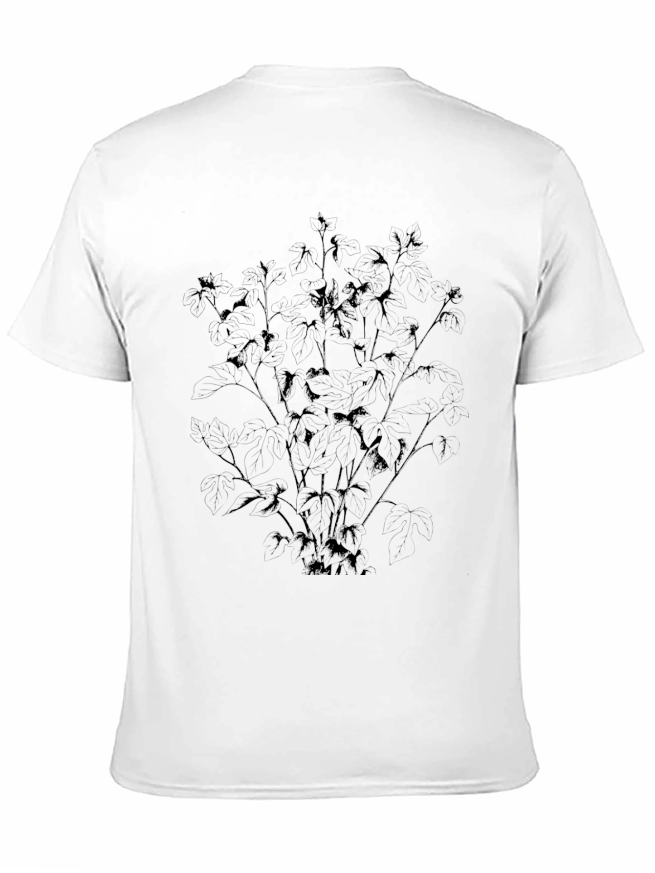 Black Botanical Graphic Tee - Mens Casual Style