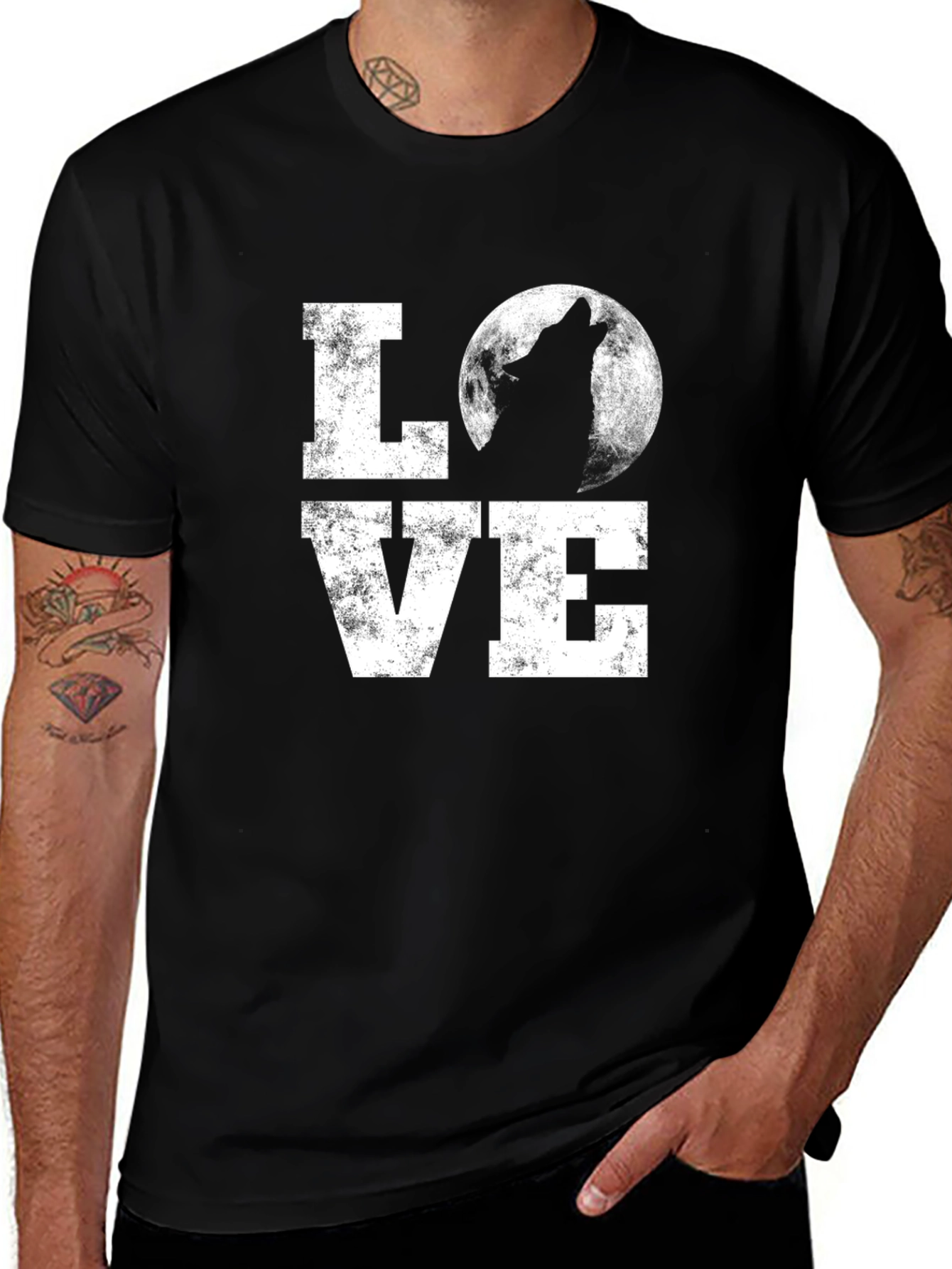 Wolf Moon LOVE Graphic T-Shirt