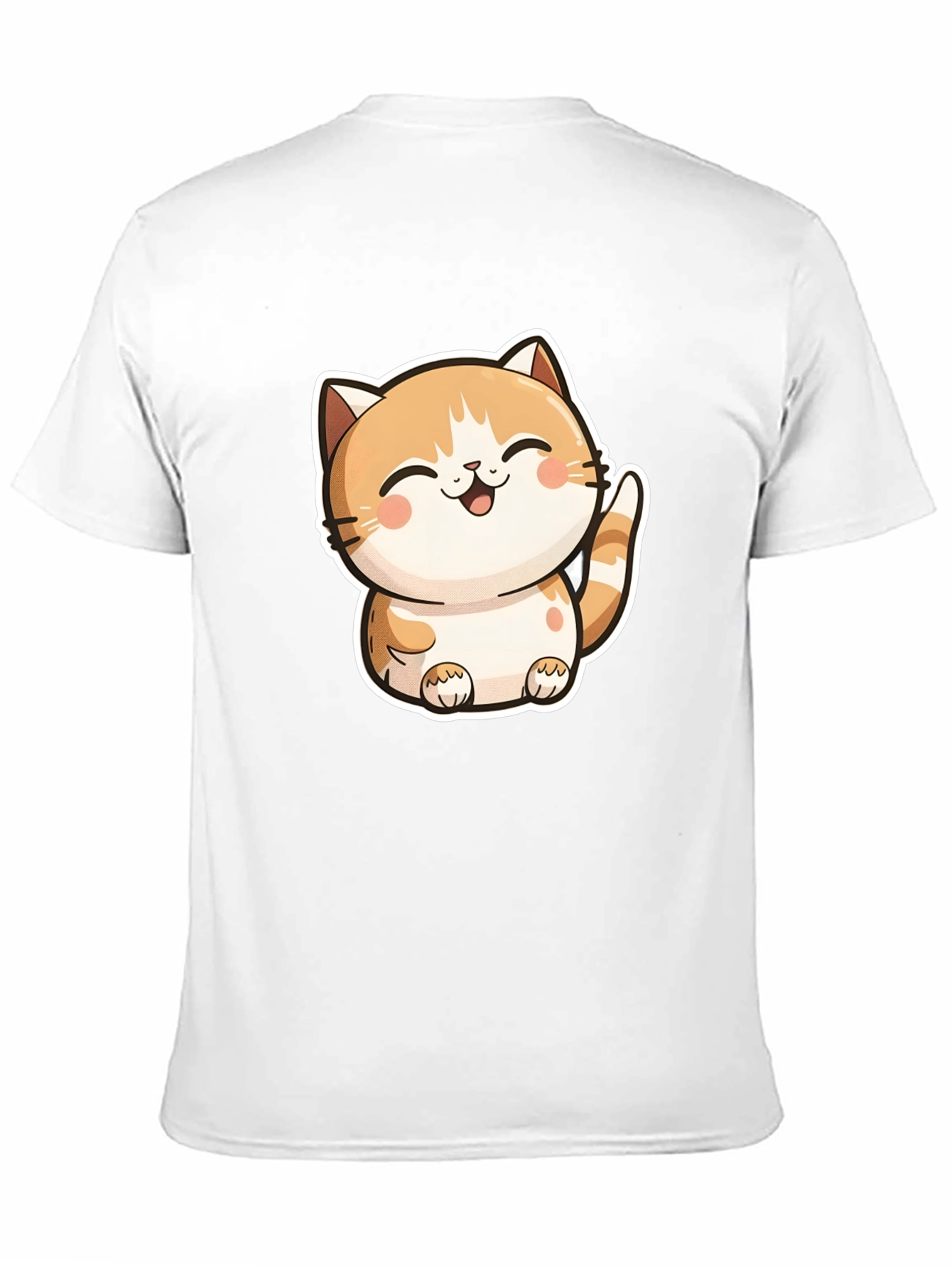 Cute Cartoon Cat Graphic T-Shirt - Unisex