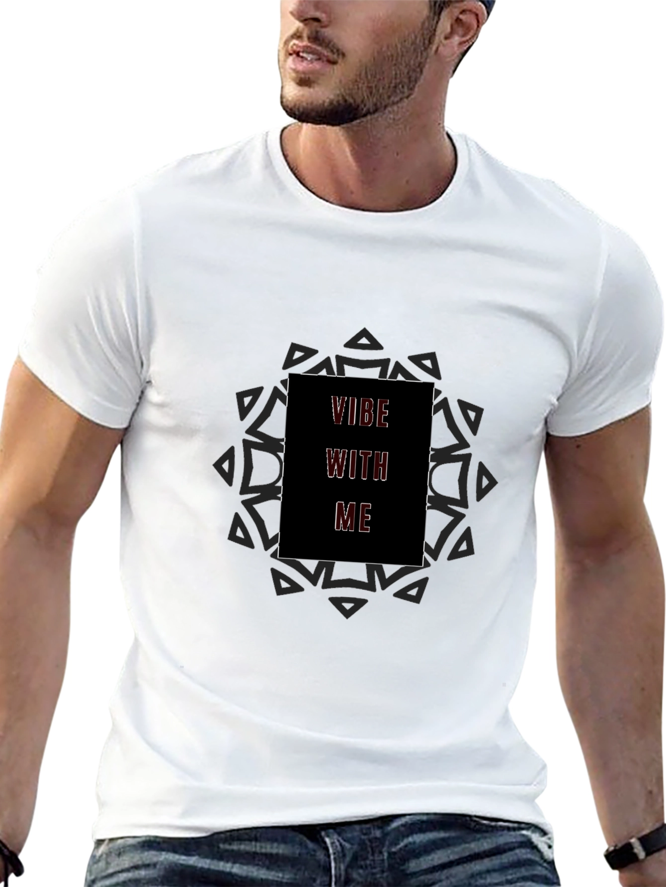 Vibe With Me Graphic Tee - Black Cotton Blend