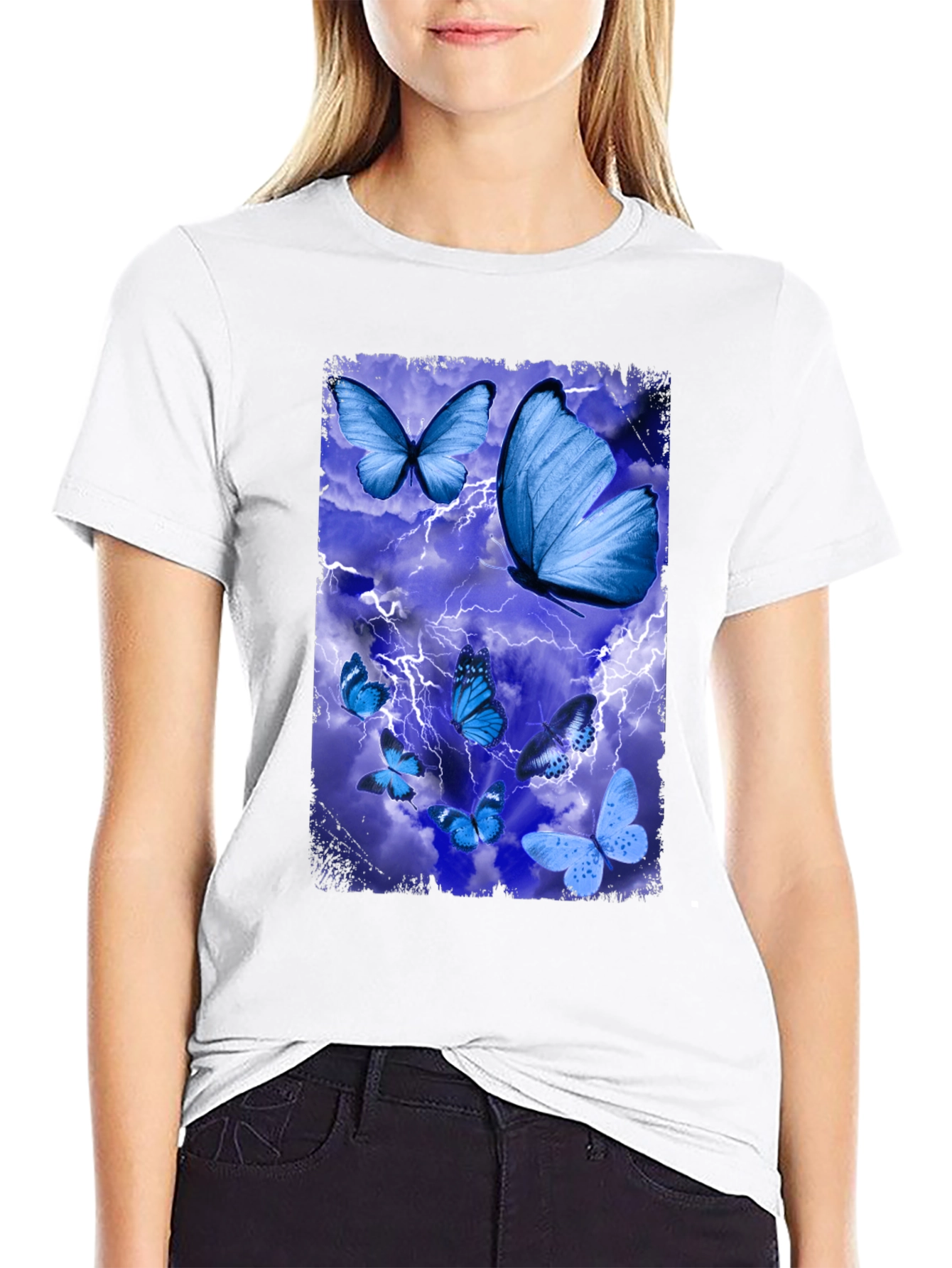 Butterfly Lightning Graphic Tee - Mens Black T-Shirt
