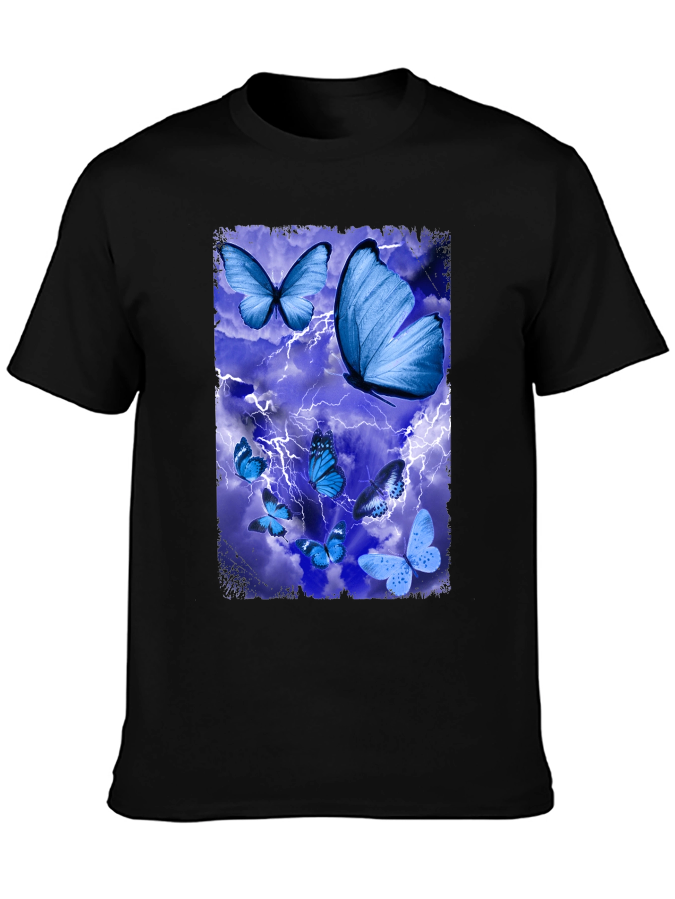 Butterfly Lightning Graphic Tee - Mens Black T-Shirt