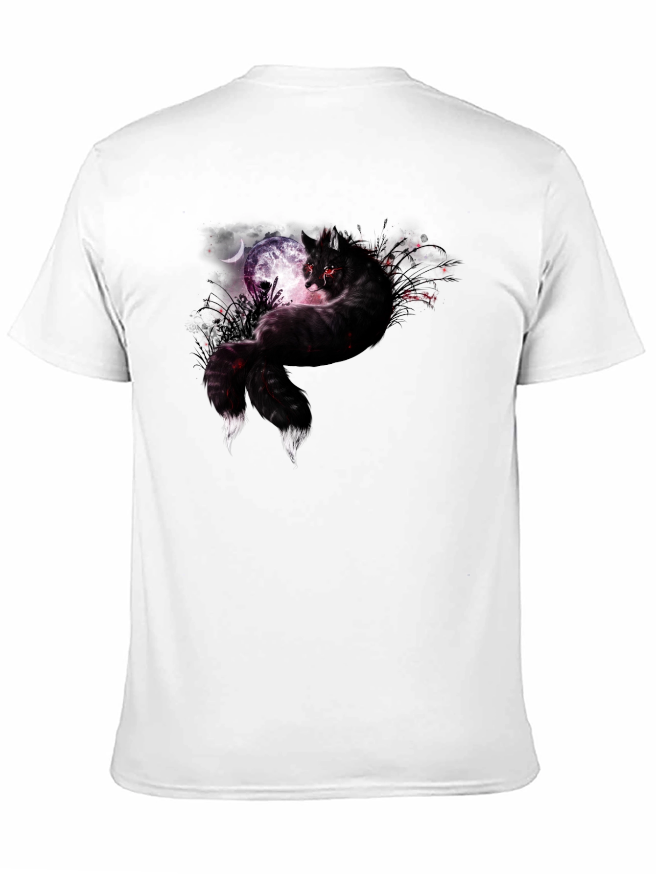 Mystic Night Wolf Graphic Tee - Black