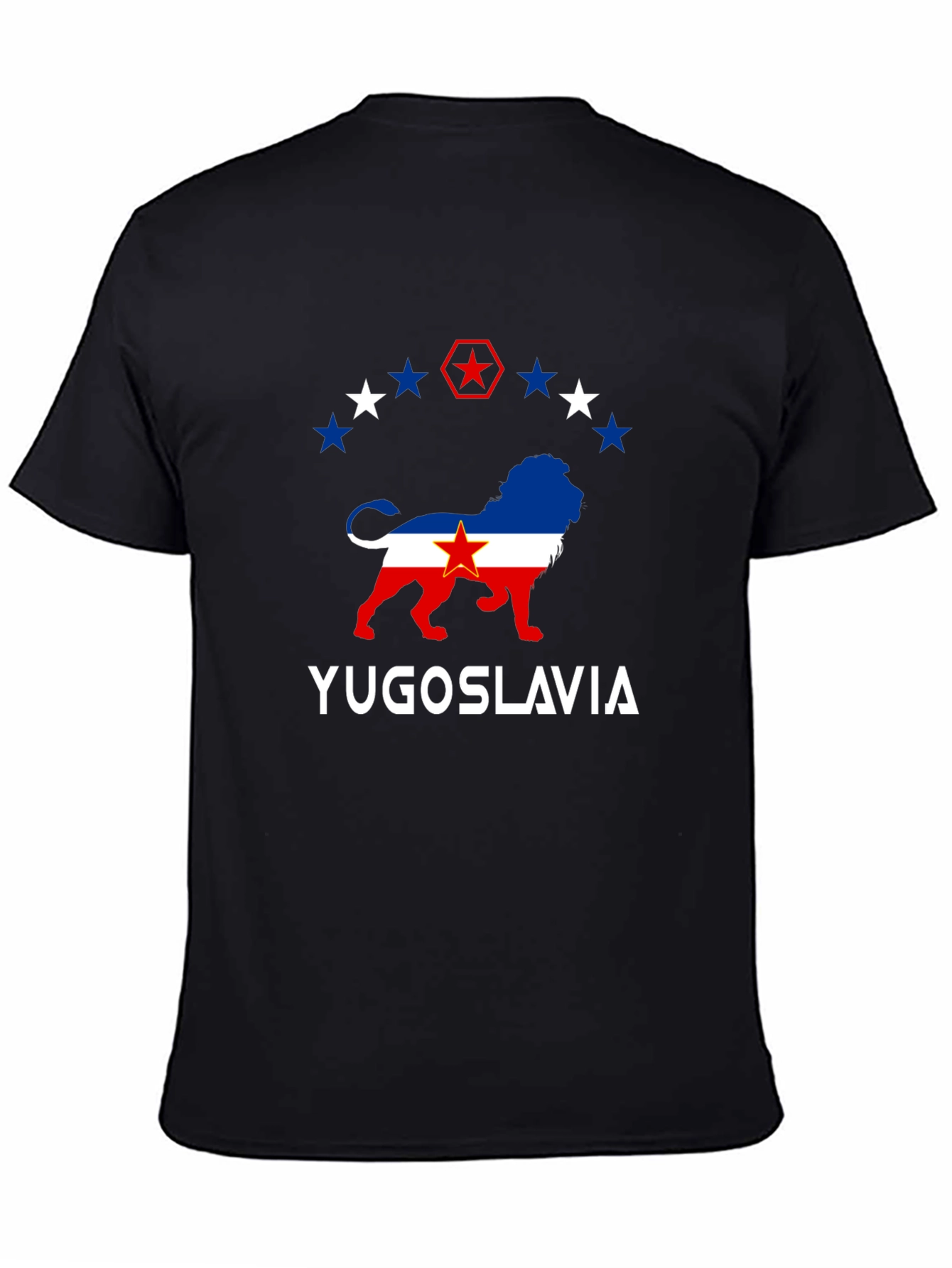 Yugoslavia Lion Graphic Print Black T-Shirt