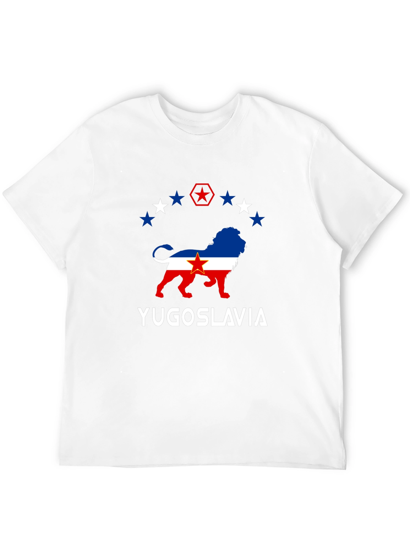 Yugoslavia Lion Graphic Print Black T-Shirt