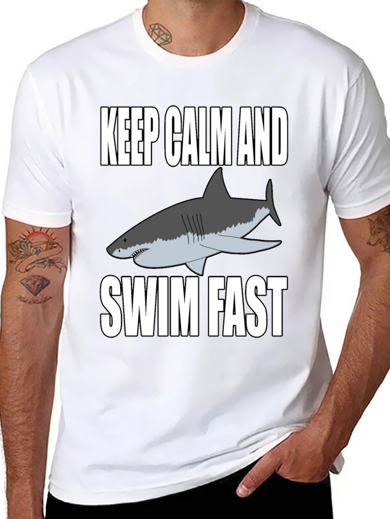 Keep Calm and Swim Fast Shark T-Shirt