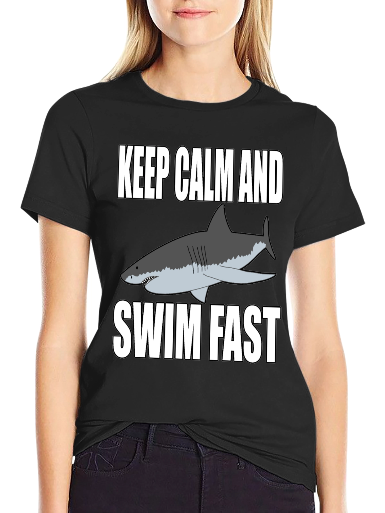 Keep Calm and Swim Fast Shark T-Shirt