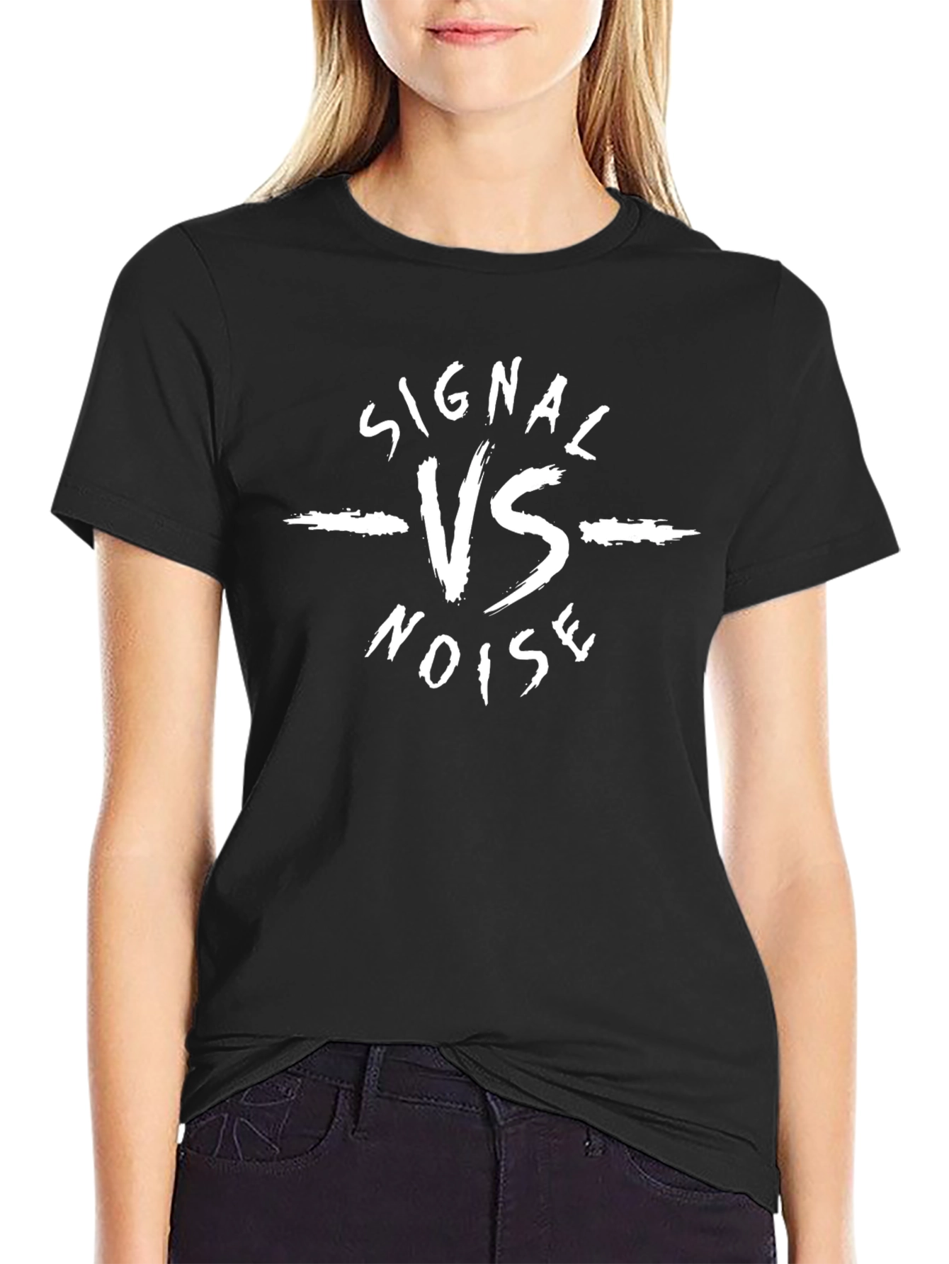 Signal vs Noise Black Graphic Tee