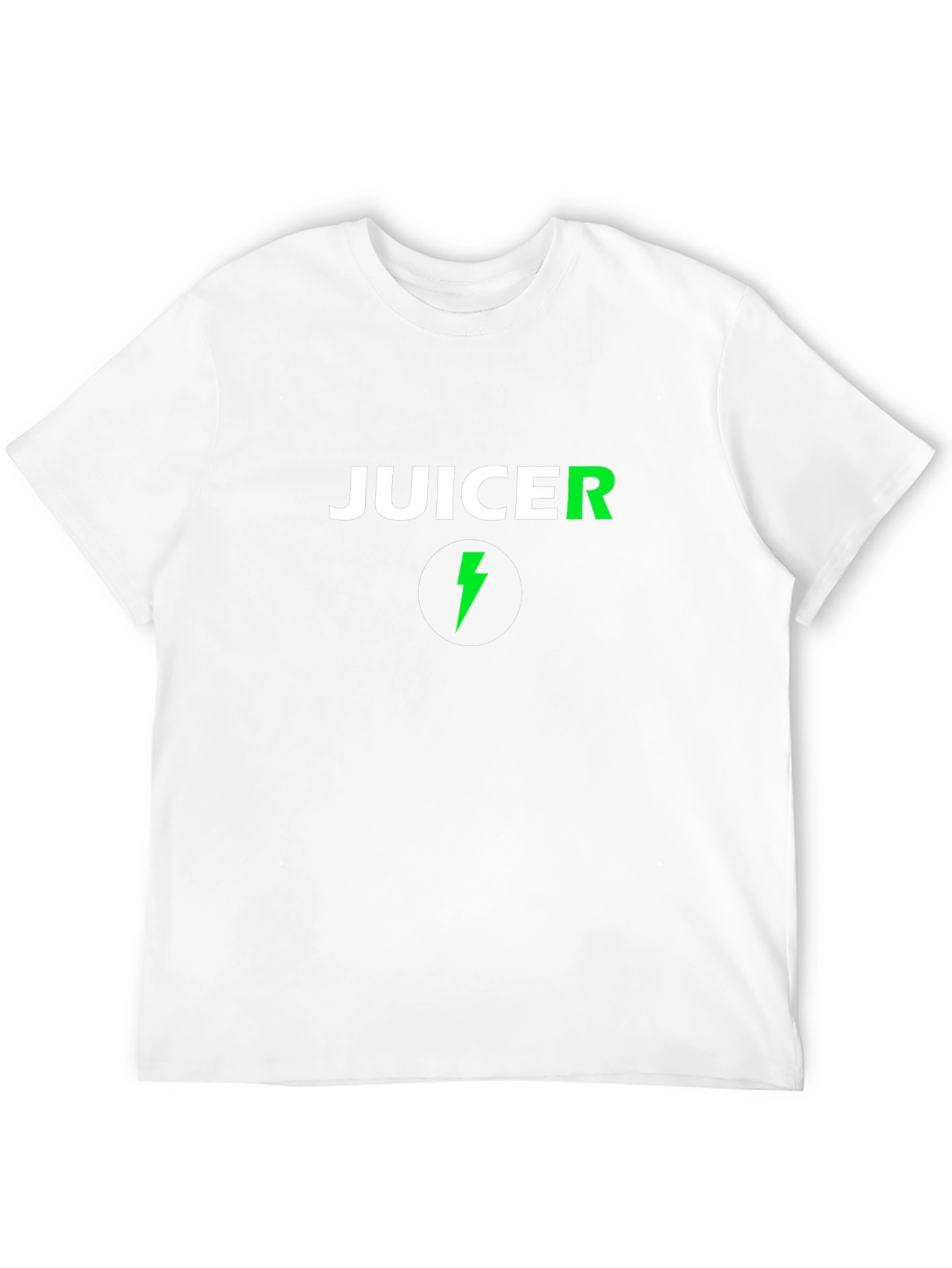 Juicer Black T-Shirt with Green Lightning Bolt Logo