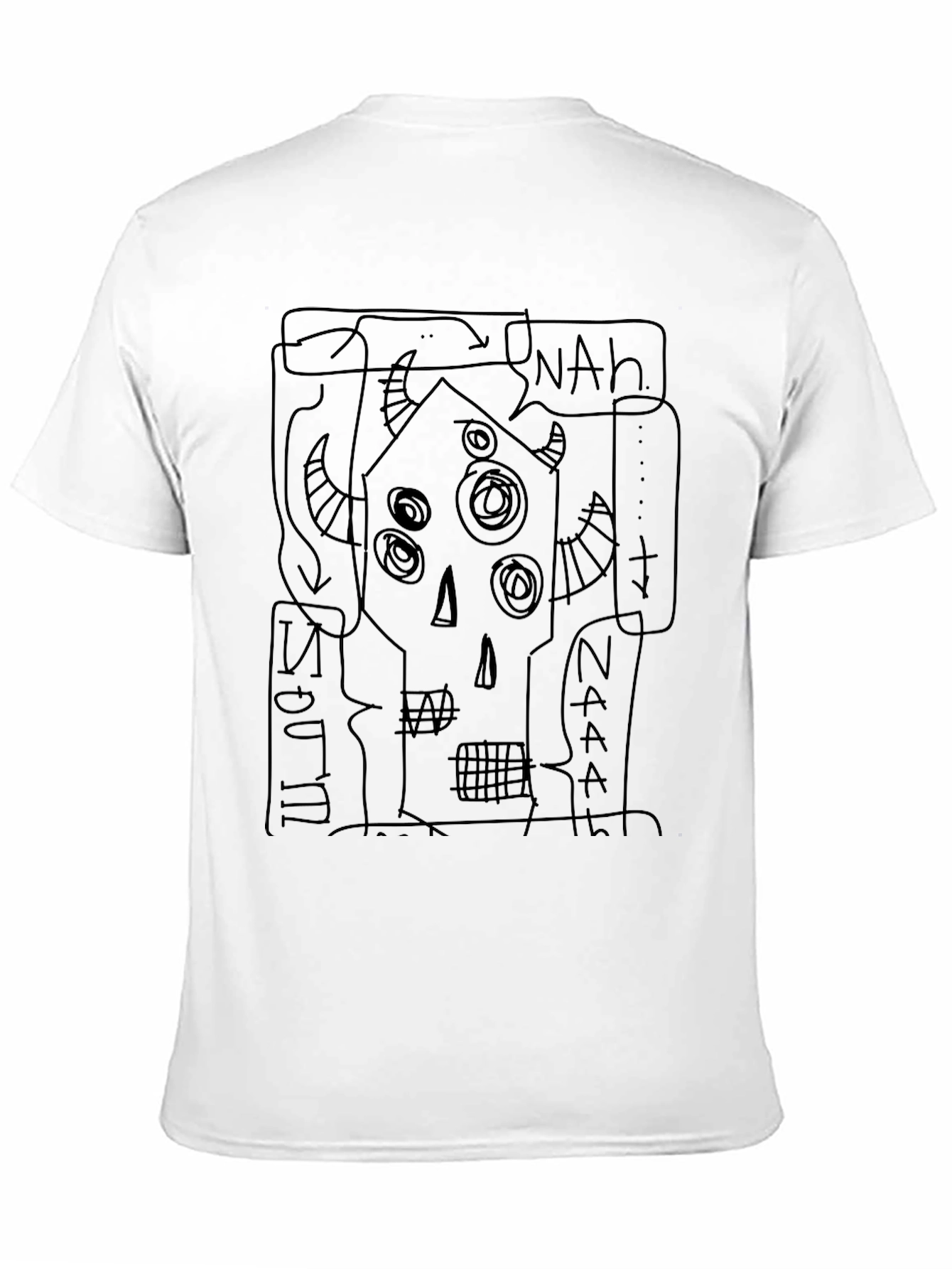 Unique Graphic Tee - Abstract Design Black T-Shirt