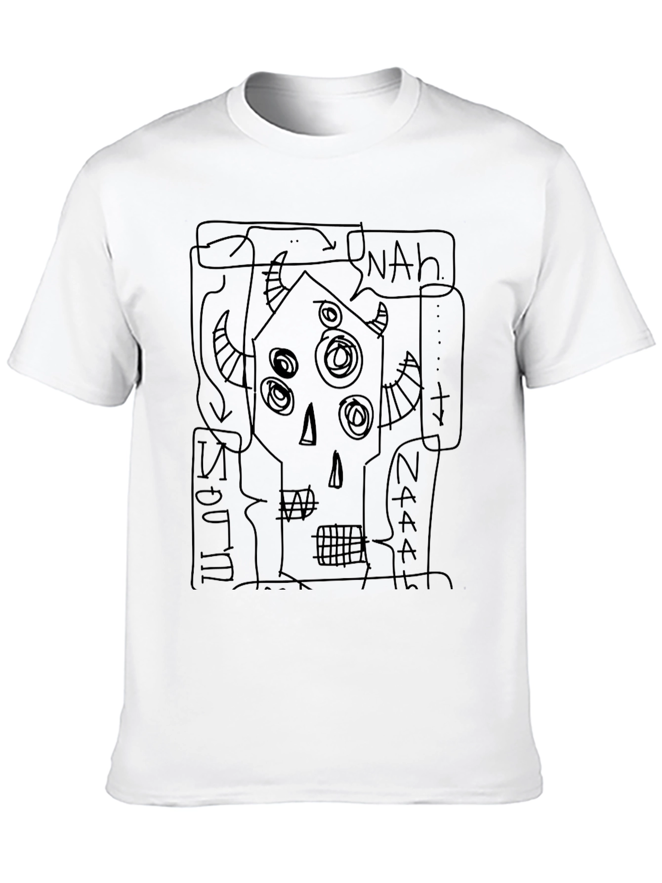 Unique Graphic Tee - Abstract Design Black T-Shirt