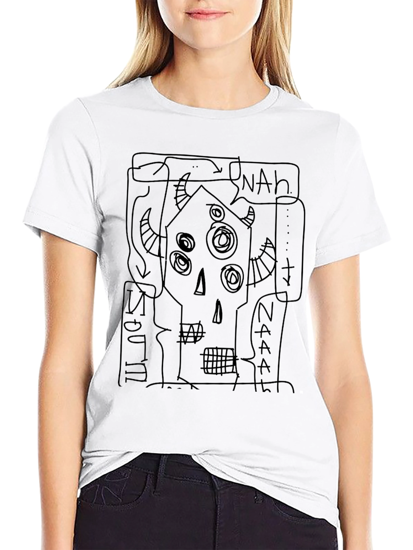 Unique Graphic Tee - Abstract Design Black T-Shirt