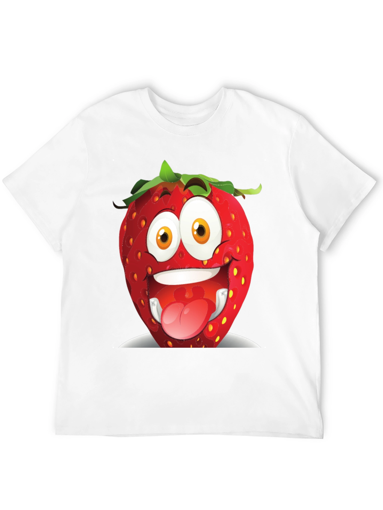 Funny Strawberry Graphic Tee - Black Cotton Shirt