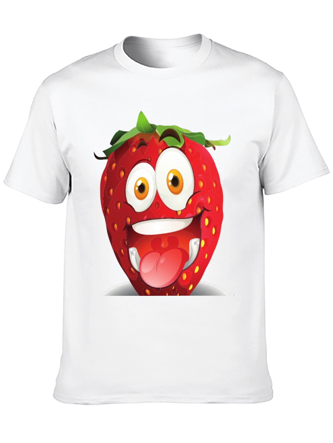 Funny Strawberry Graphic Tee - Black Cotton Shirt