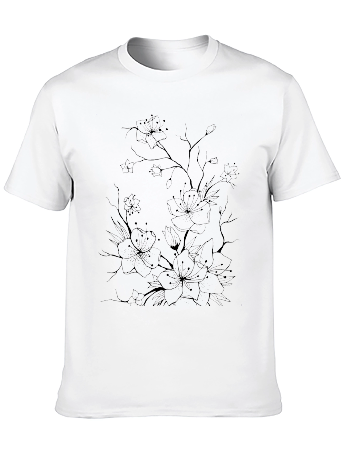 Elegant Black Blossom Tee