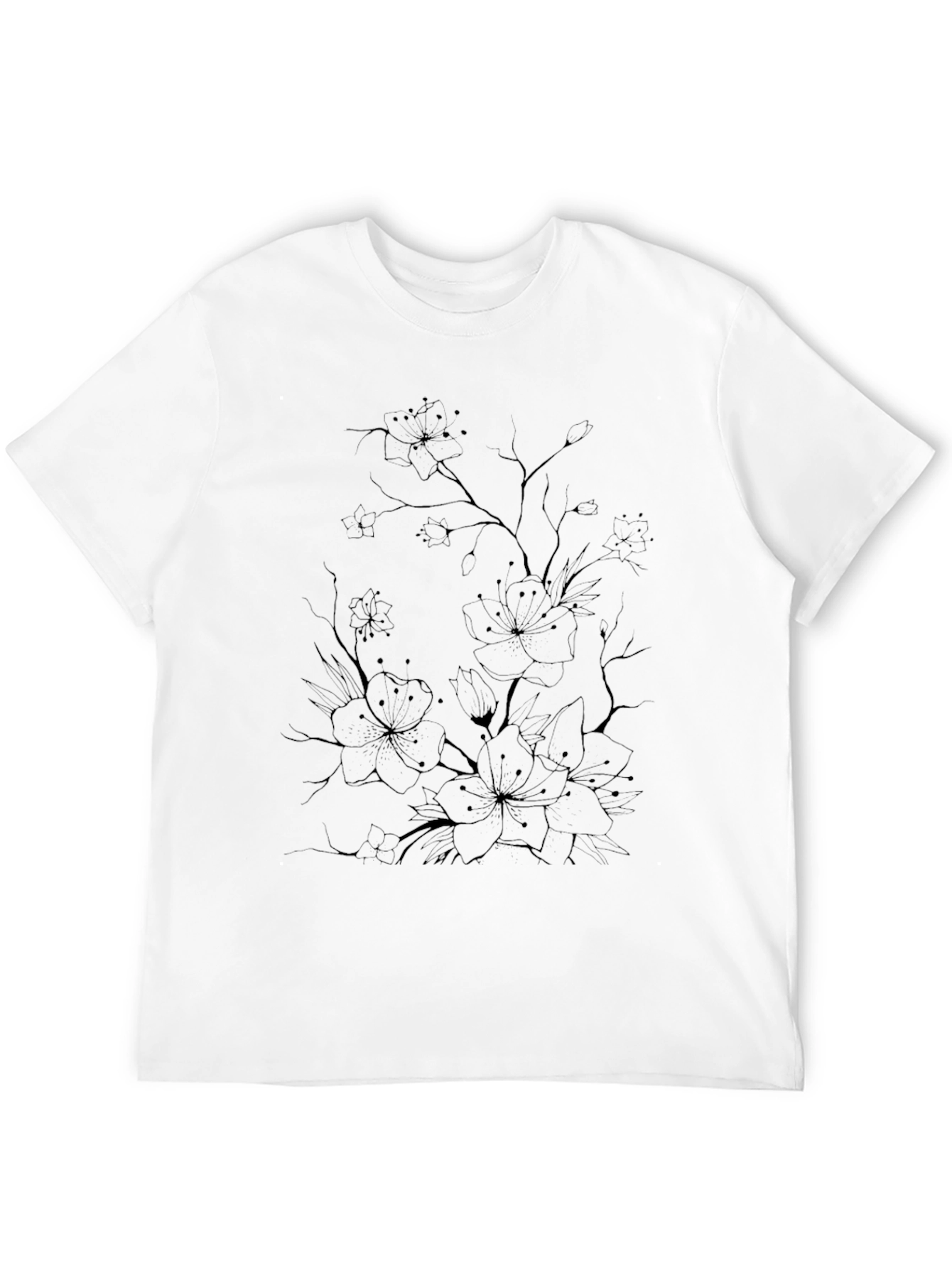 Elegant Black Blossom Tee