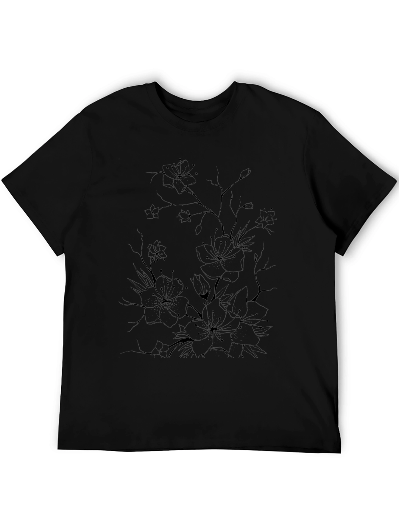 Elegant Black Blossom Tee