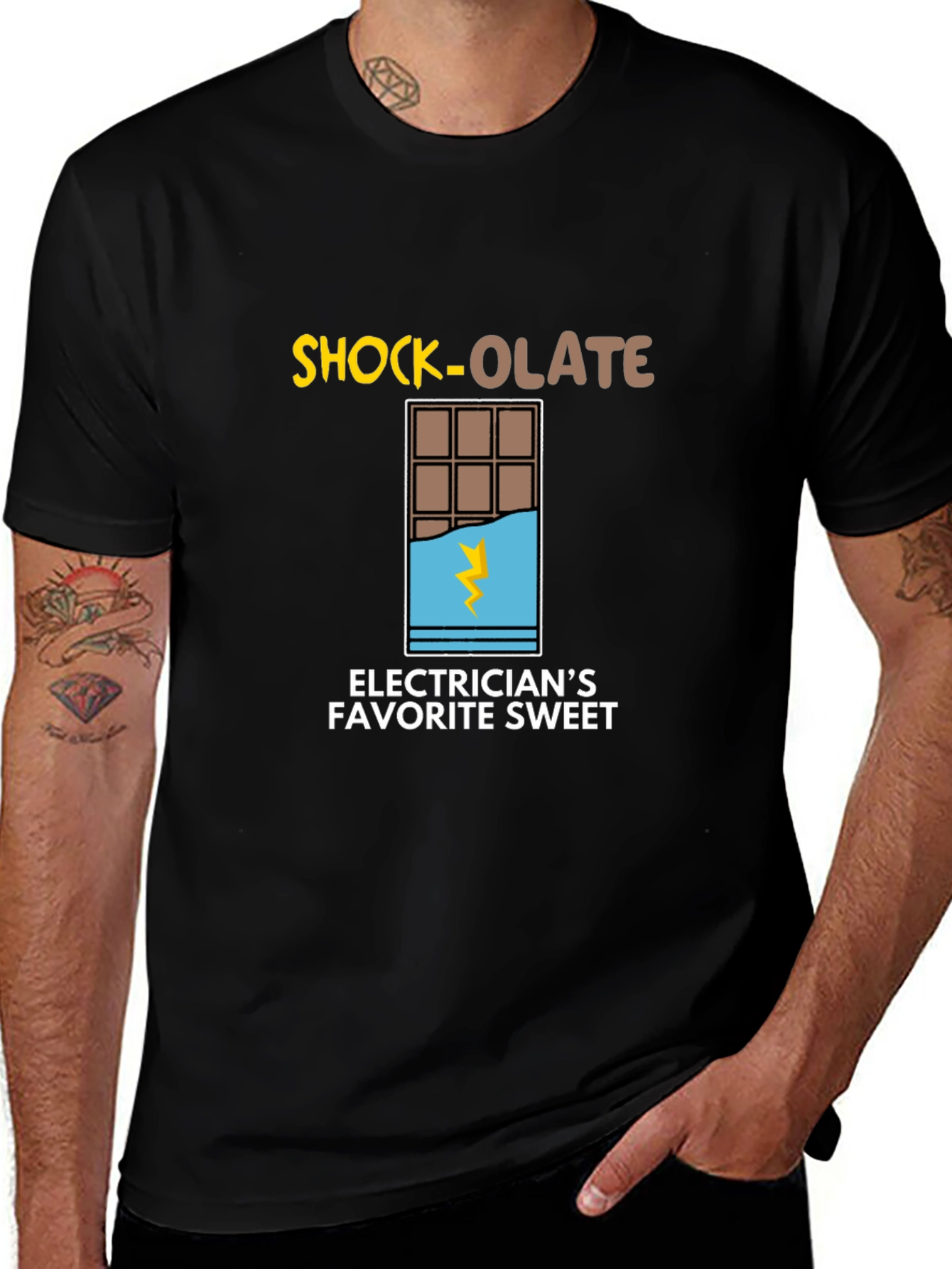 Shock-olate Electricians Favorite Sweet Black T-Shirt