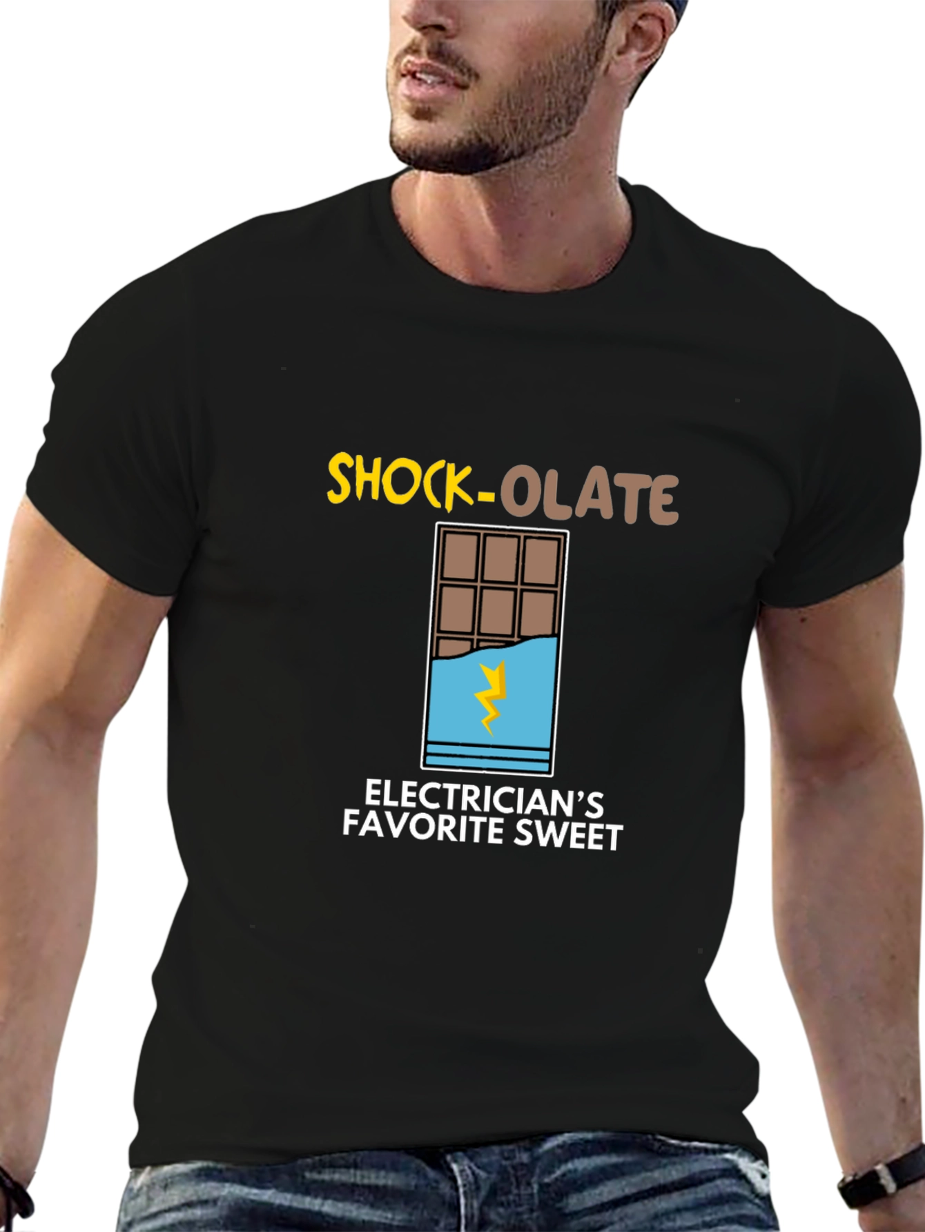 Shock-olate Electricians Favorite Sweet Black T-Shirt