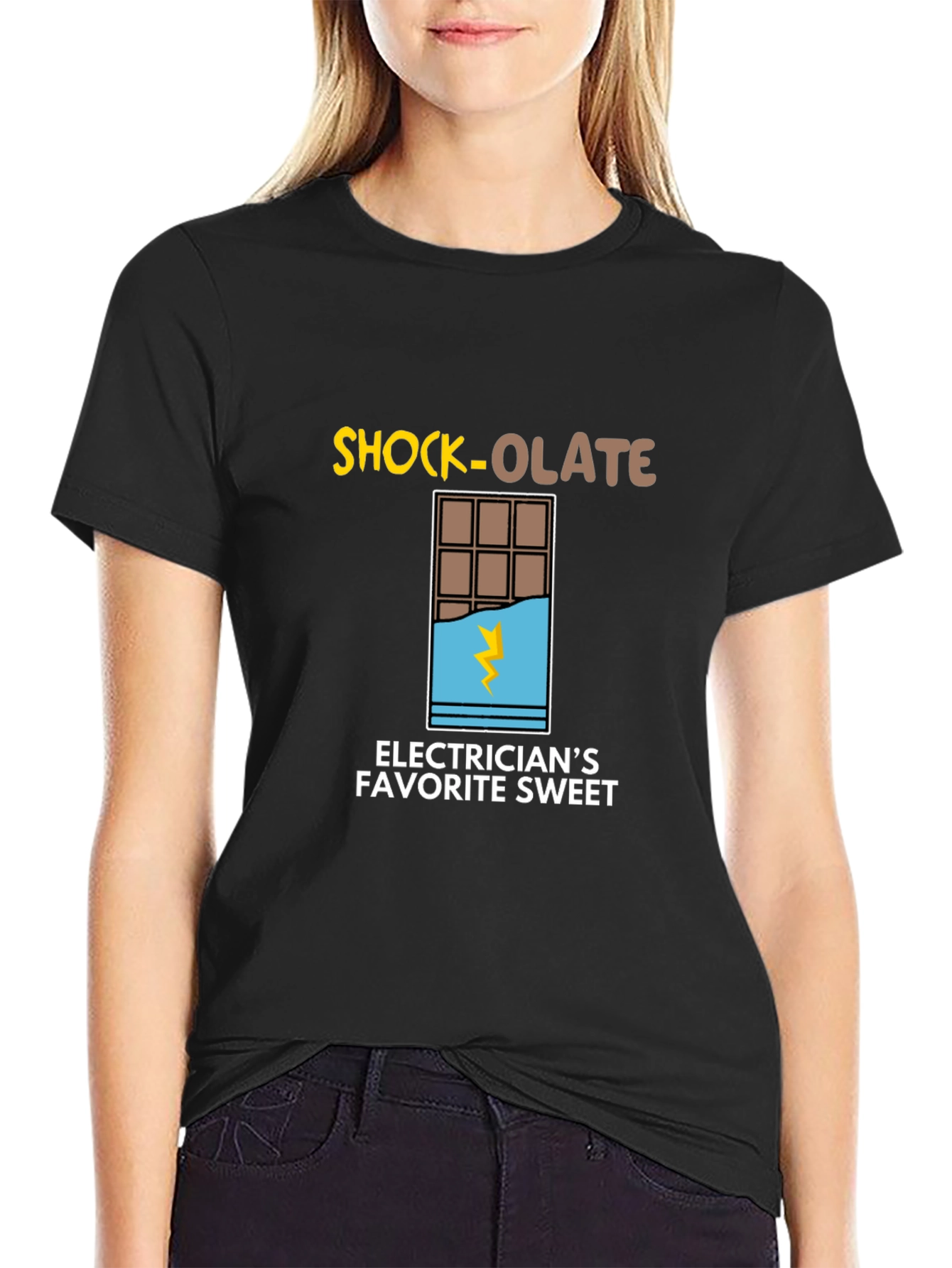 Shock-olate Electricians Favorite Sweet Black T-Shirt