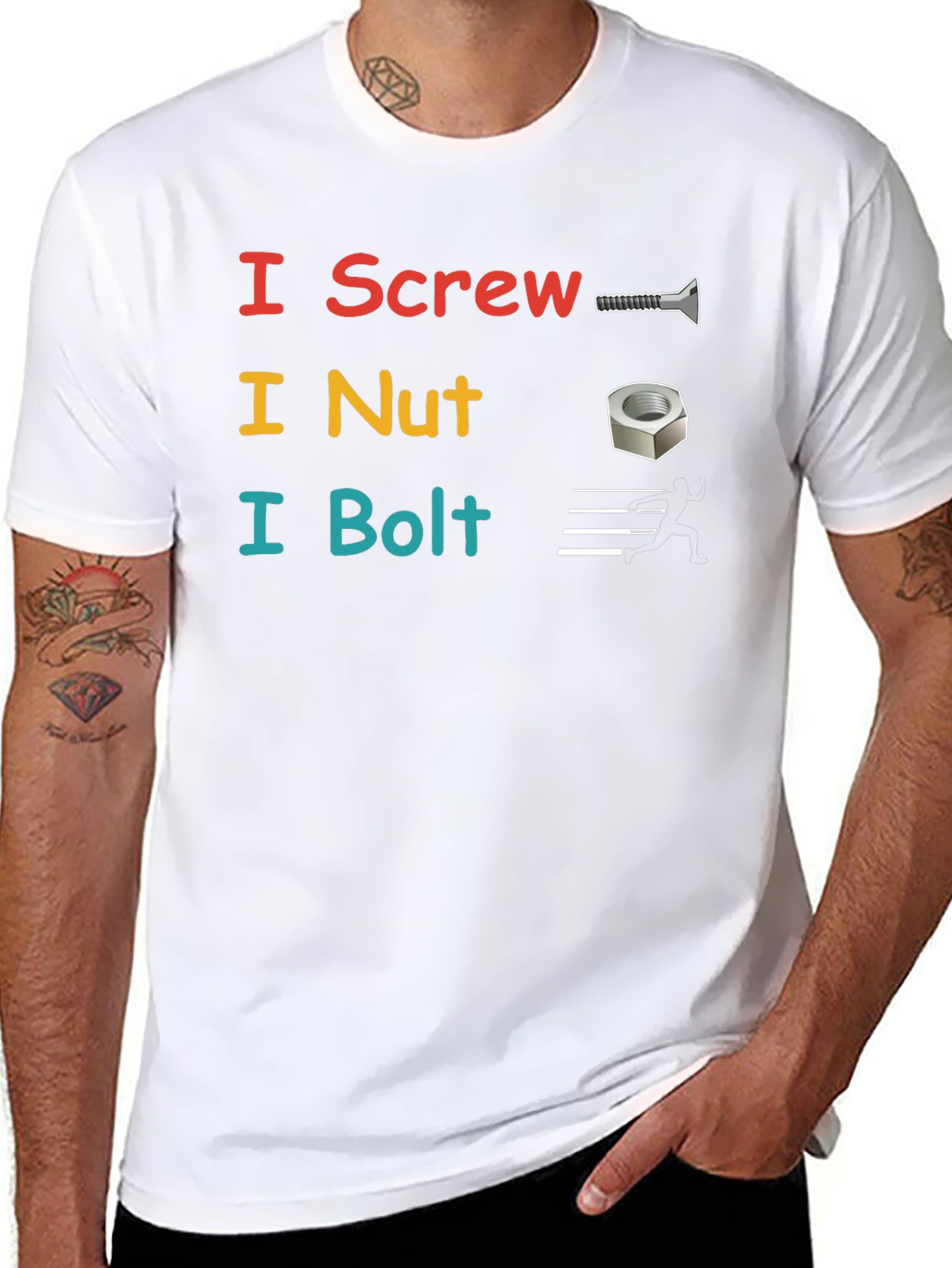 I Screw I Nut I Bolt Black T-Shirt