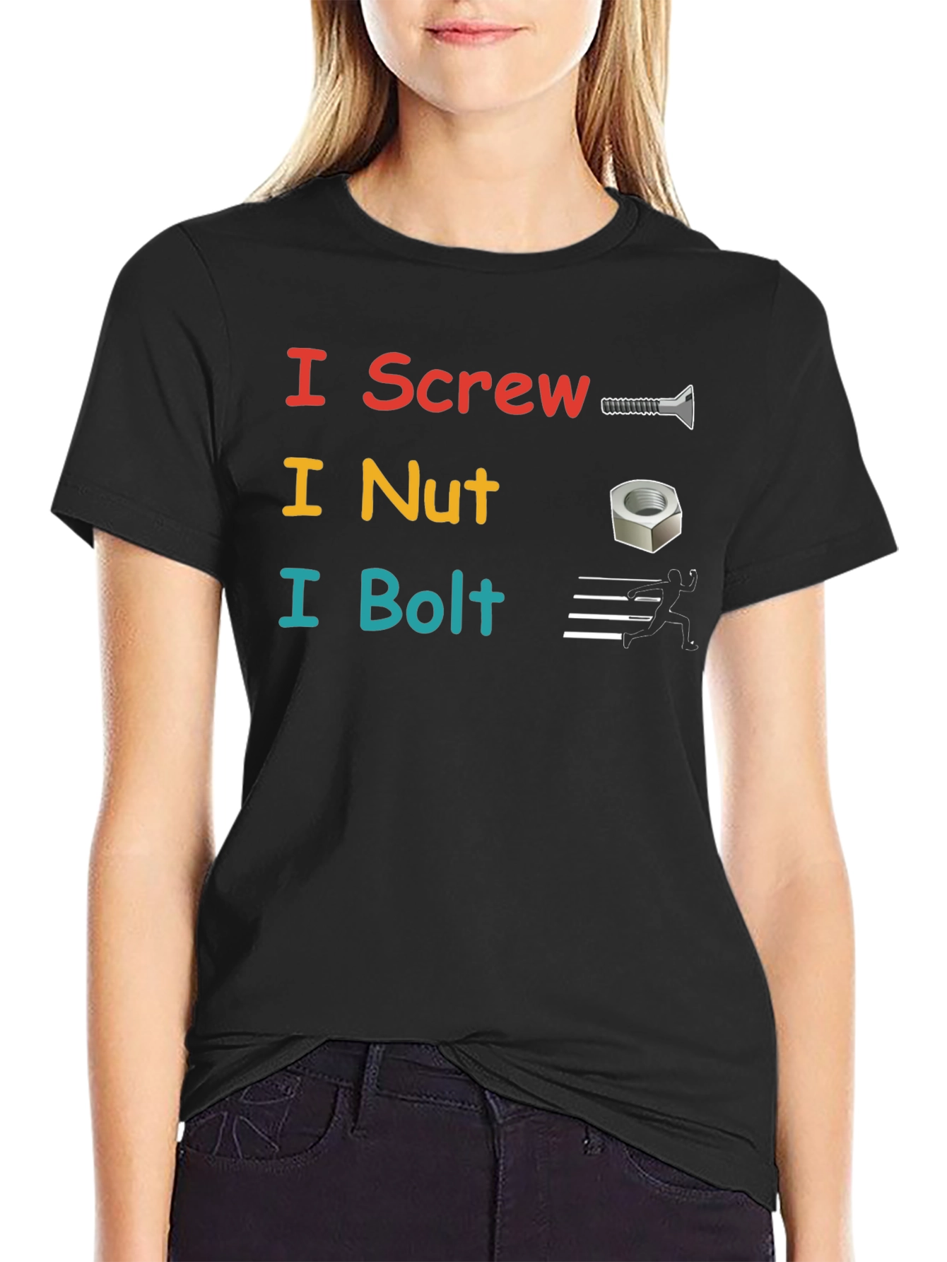 I Screw I Nut I Bolt Black T-Shirt