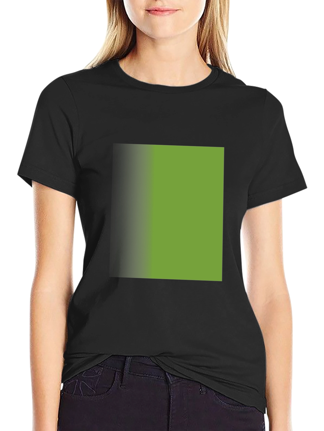 Modern Gradient Square Black T-Shirt