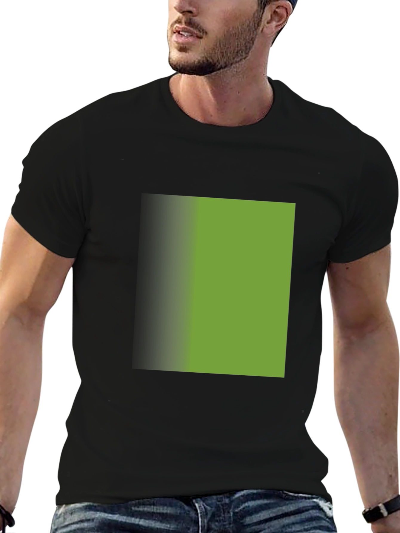 Modern Gradient Square Black T-Shirt